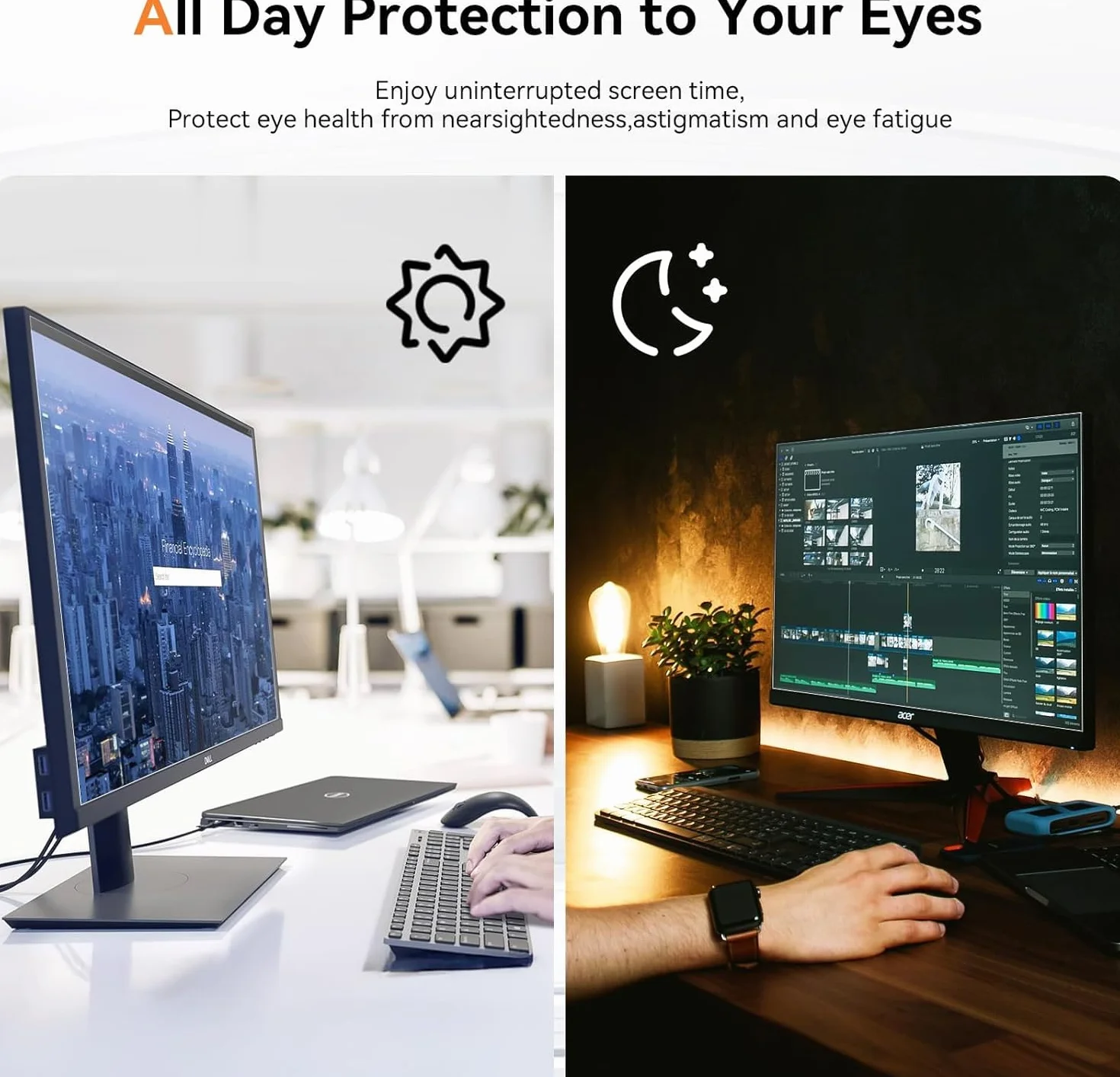 Mamol Filtro schermo luce blu per schermo PC e monitor, rimovibile protezione schermo, rivestimento anti-riflesso pellicola protettiva per monitor Widescreen Computer (27 pollici aspetto 16:9)