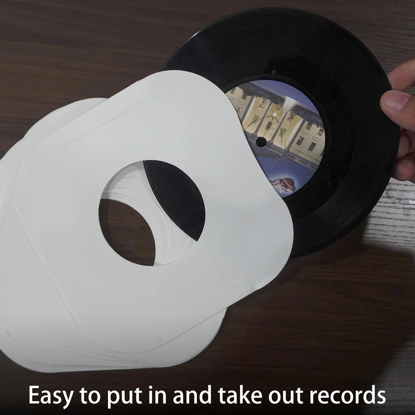 20 custodie interne per dischi in vinile in carta kraft bianca pesante con angoli arrotondati, coperture protettive antistatiche per album LP (17,8 cm)