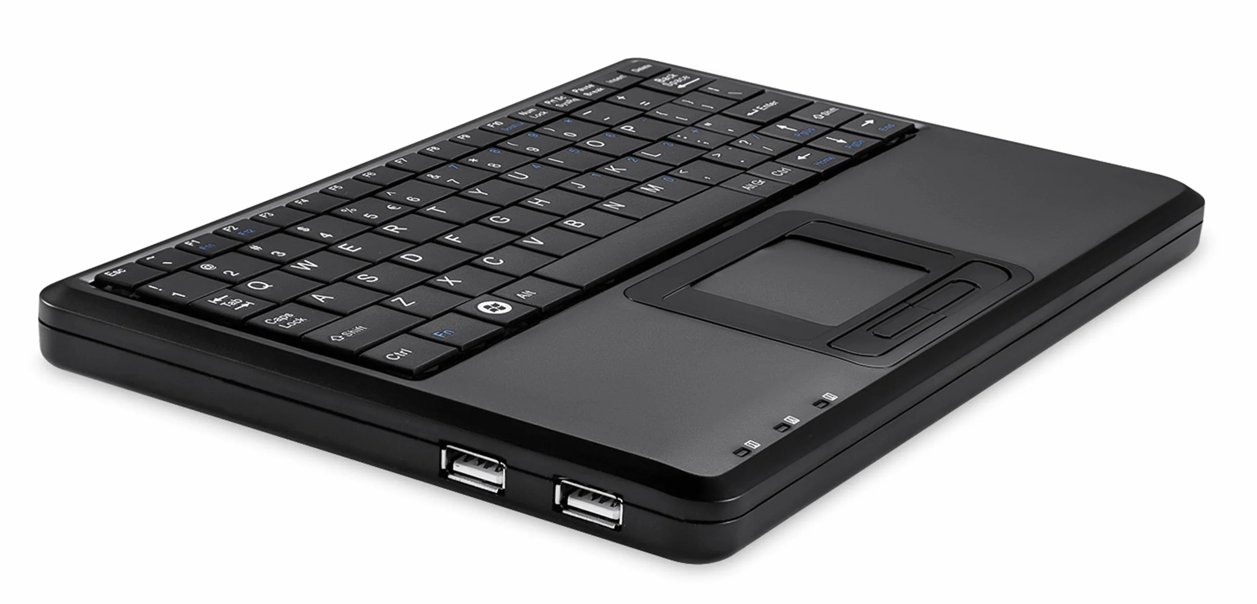 Perixx PERIBOARD-510H Plus Mini Tastiera USB con Touchpad e 2 Porte USB, Tasti silenziosi, Layout Italiano