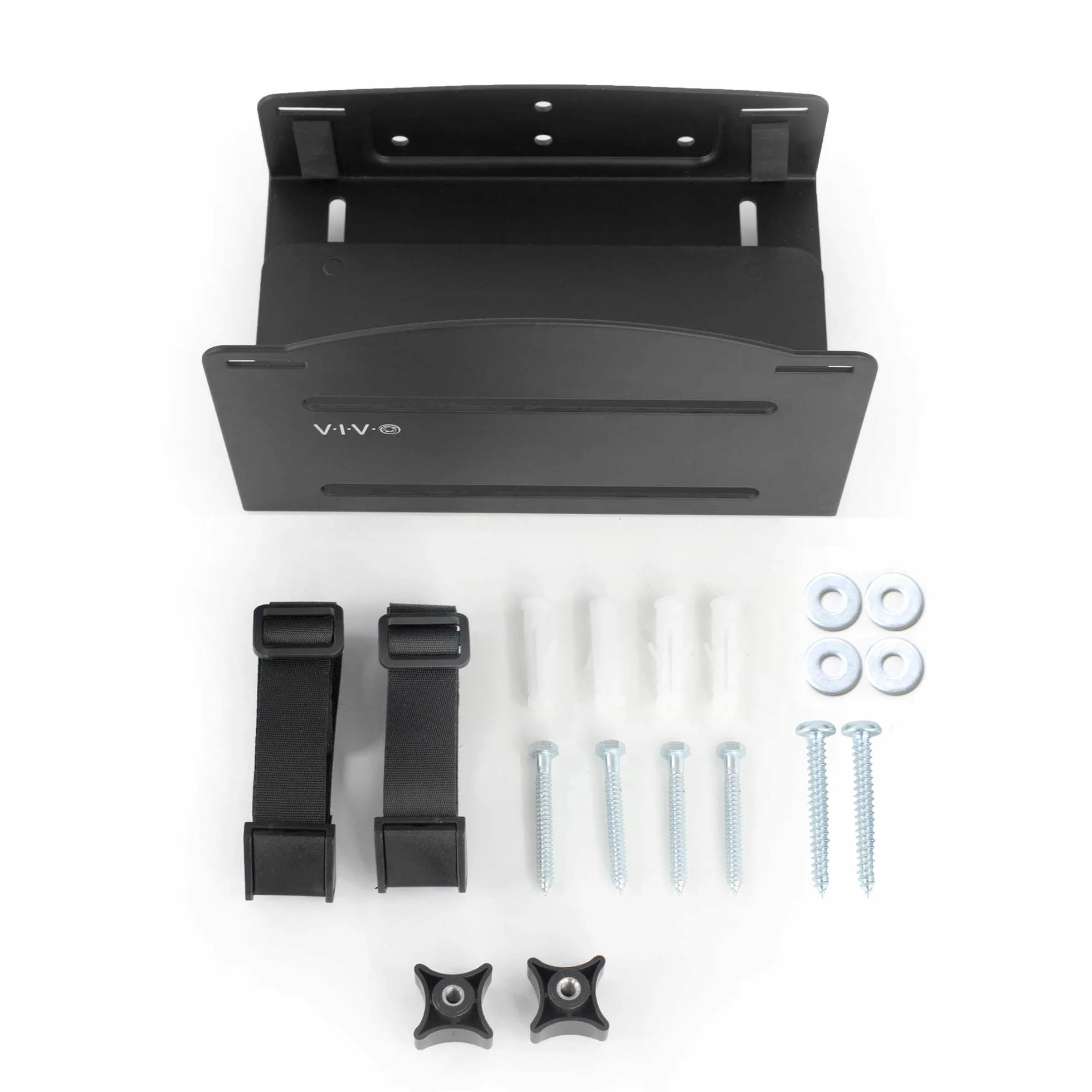 VIVO Supporto universale da parete per PC, staffa in acciaio regolabile, custodia per computer, supporto per cinghia CPU a telaio aperto, nero, MOUNT-PC03V