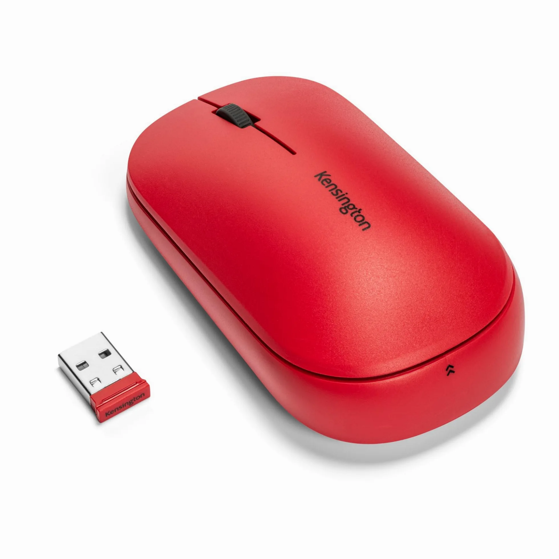Kensington Mouse wireless doppio SureTrack - Design ambidestro e sottile, Per laptop, scrivanie o home office, Compatibile con Chrome, Mac, Windows & Android, Rosso (K75352WW)