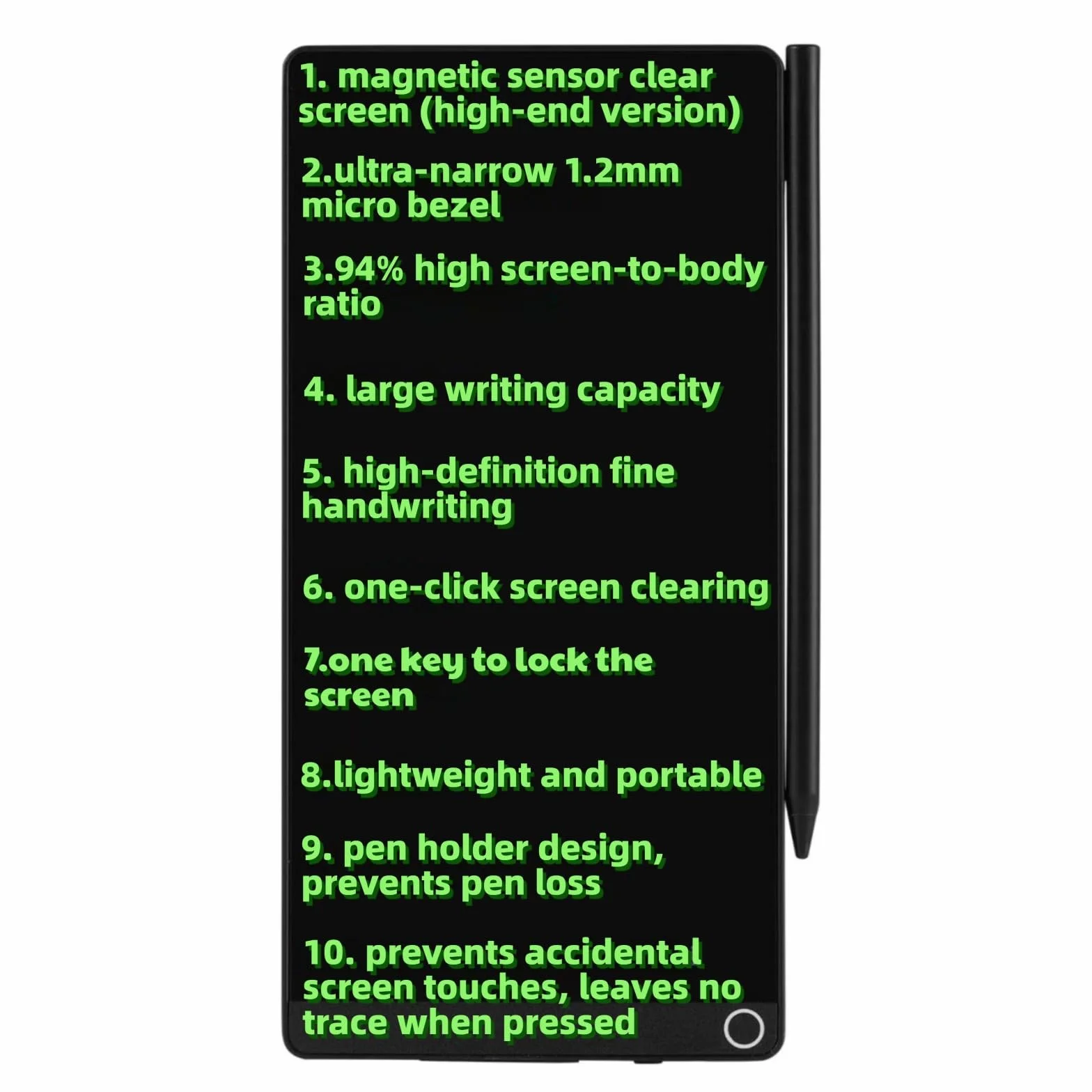 EMEBAY Tablet da Scrittura LCD 6,5 Pollici Mini Blocco Note Digitale Cancellabile Schermo Intero con Custodia per Bambini Adulti