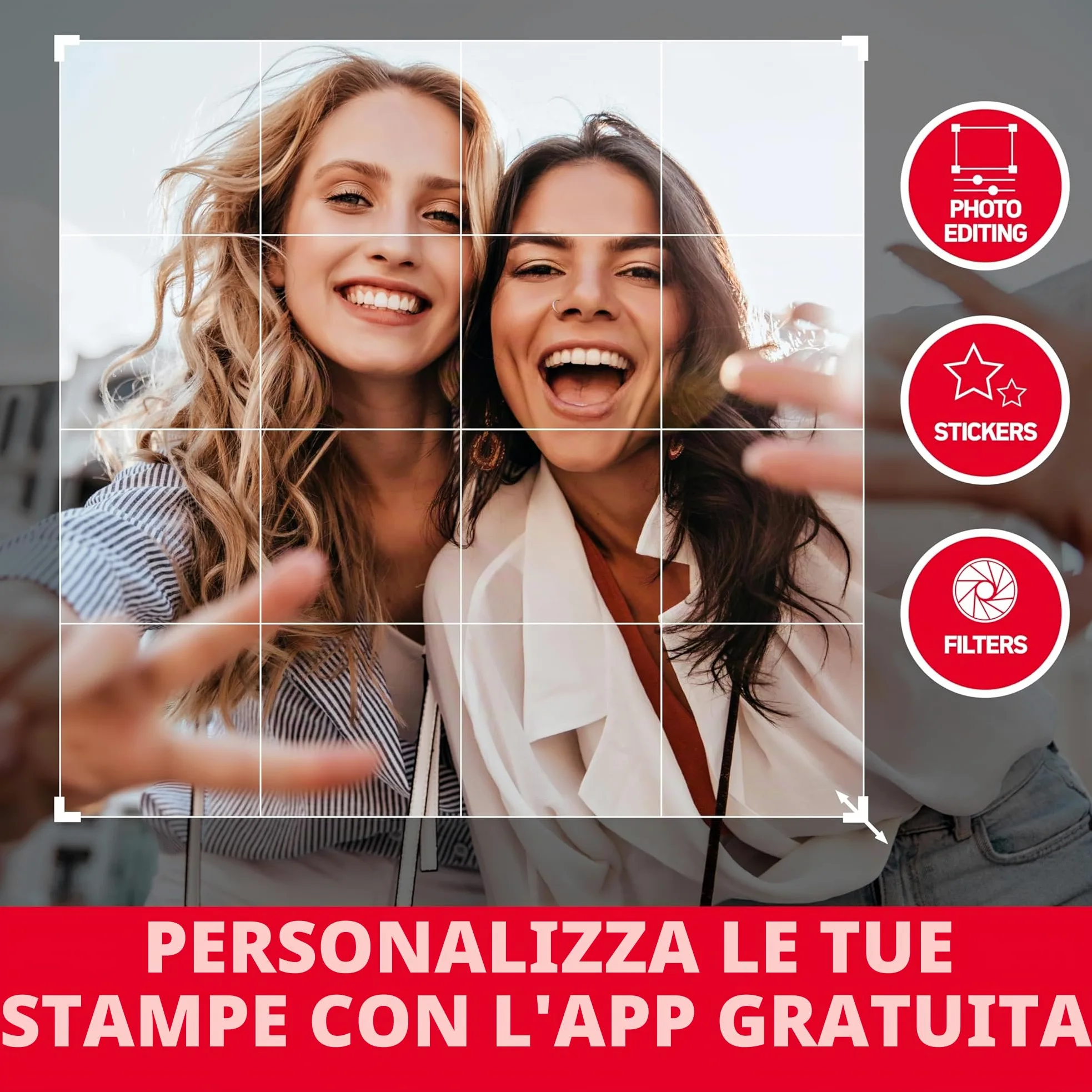 AGFA PHOTO Mini P.2 - Stampante Portatile Zink per Foto Istantanee - Stampa Facile e Veloce - Stampante Fotografica 75 x 50 mm Portatile senza Inchiostro per Smartphone e Tablet - Bianco