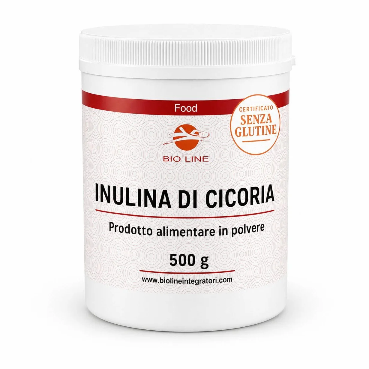 Bioline Inulina in Polvere di Cicoria Solubile 500 g Fibra Vegetale Regolarità Intestinale Senza Glutine Made in Italy