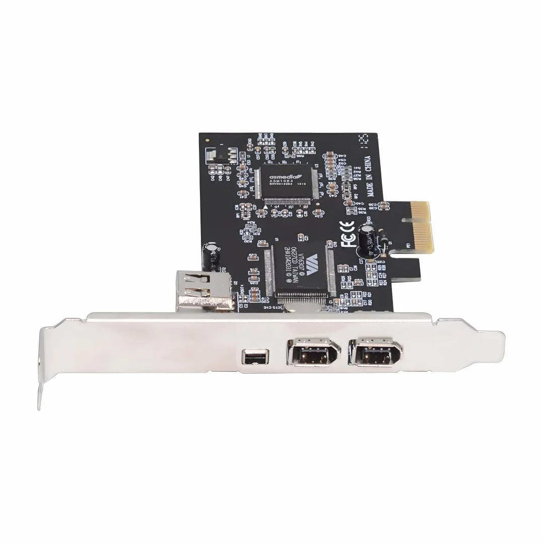 ChenYang 4 porte 1394A Capture Card, 3 x 6 pin e 1 x 4 pin 1394A su PCI Express Adattatore scheda di espansione con piastra da 8 cm e cavo da 12 cm
