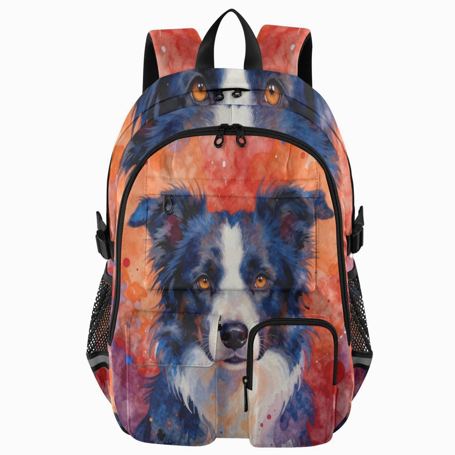 Zaino per computer portatile Art Tie Dye Dog College Work Bag 17,5 pollici