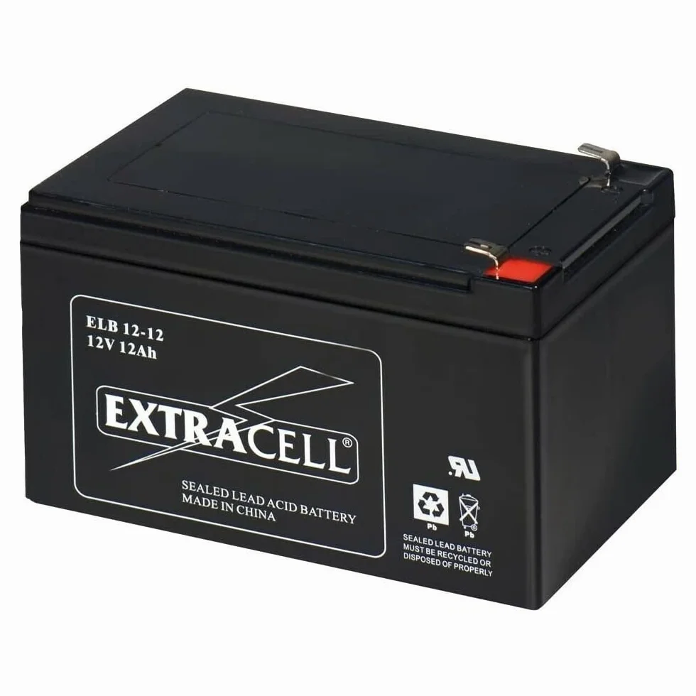 Batteria 12V 12ah a al piombo EXTRACELL ups Gruppo Continuita agm Gel, Black, 30 4583