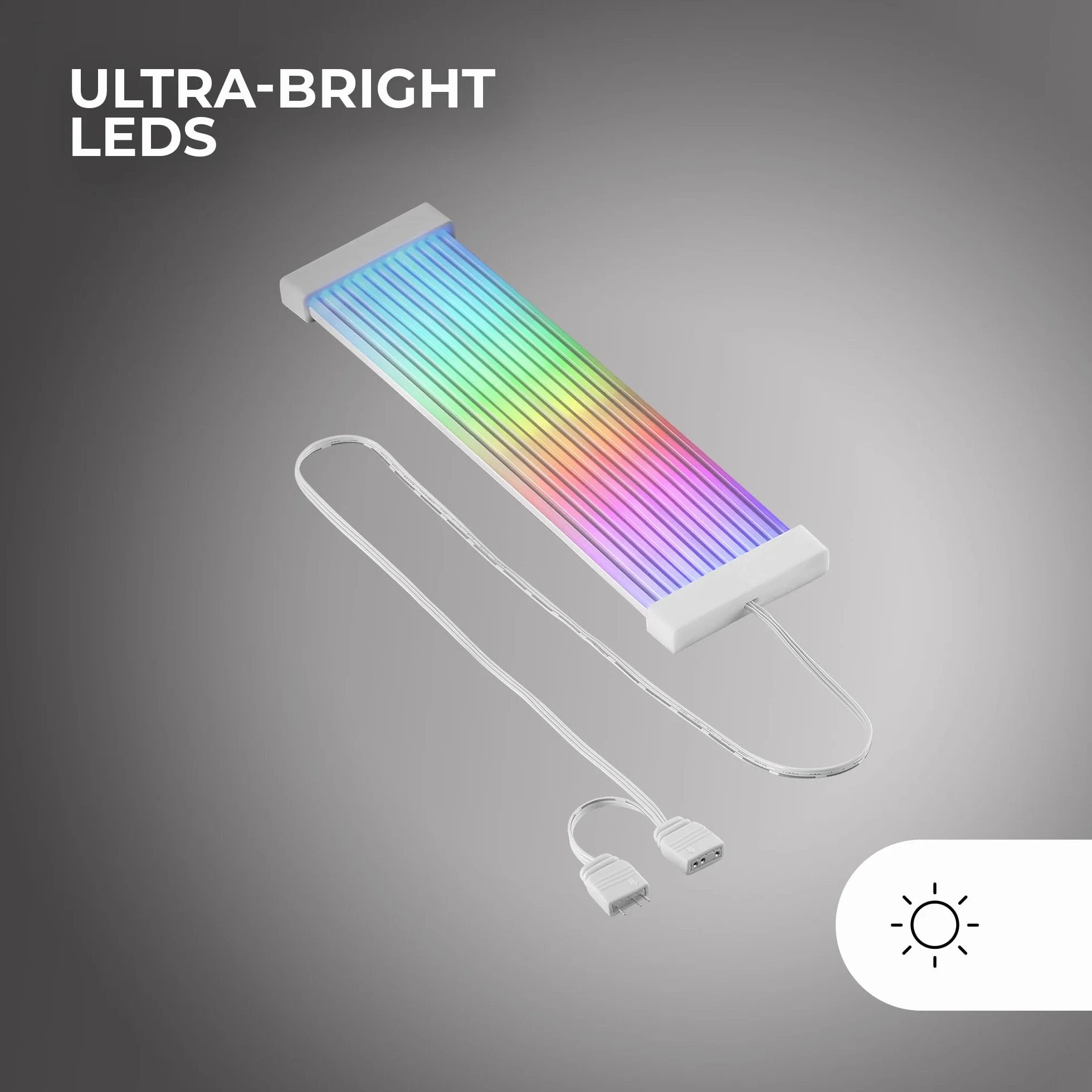 MARSGAMING MCA-24X, Cavo di Alimentazione ARGB 24PIN ATX per Scheda Madre, LED Ultra-luminosi, Illuminazione ARGB Sincronizzata, Cavo Flessibile in Silicone con Striscia Luminosa Laterale