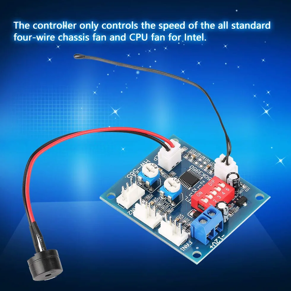 Regolatore ventola PC PWM 12V CC Modulo velocità termostato