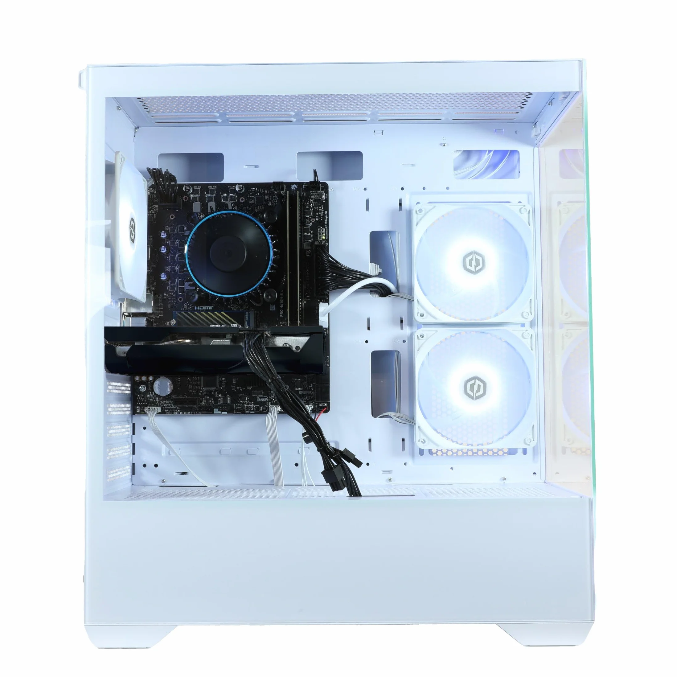 CyberpowerPC Wyvern Gaming PC - AMD Ryzen 7 8700F, Nvidia RTX 5060 Ti 8GB, 16GB RAM, 1TB NVMe SSD, 650W 80+ PSU, Wi-Fi, Windows 11, Prism Panoramic RGB White
