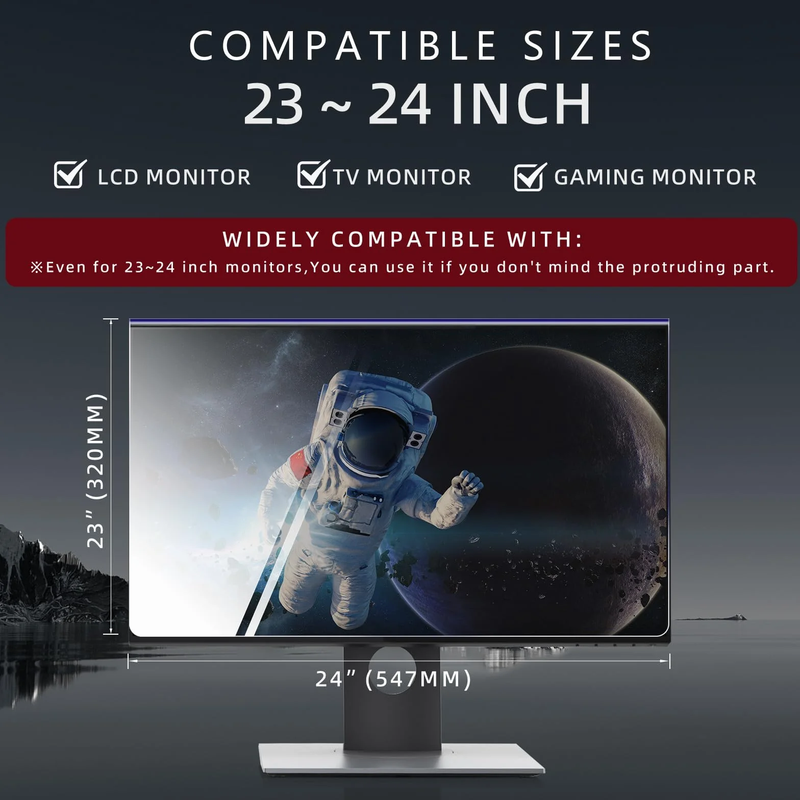 HaruYo 23-24 Pollici Hanging Filtro Privacy per 23"/23,6"/23,8"/24" Monitor, Privacy Pellicola de Protezione Filtro, Anti-UV, Anti Luce Blu, Anti Spy Proteggi Schermo (23-24")