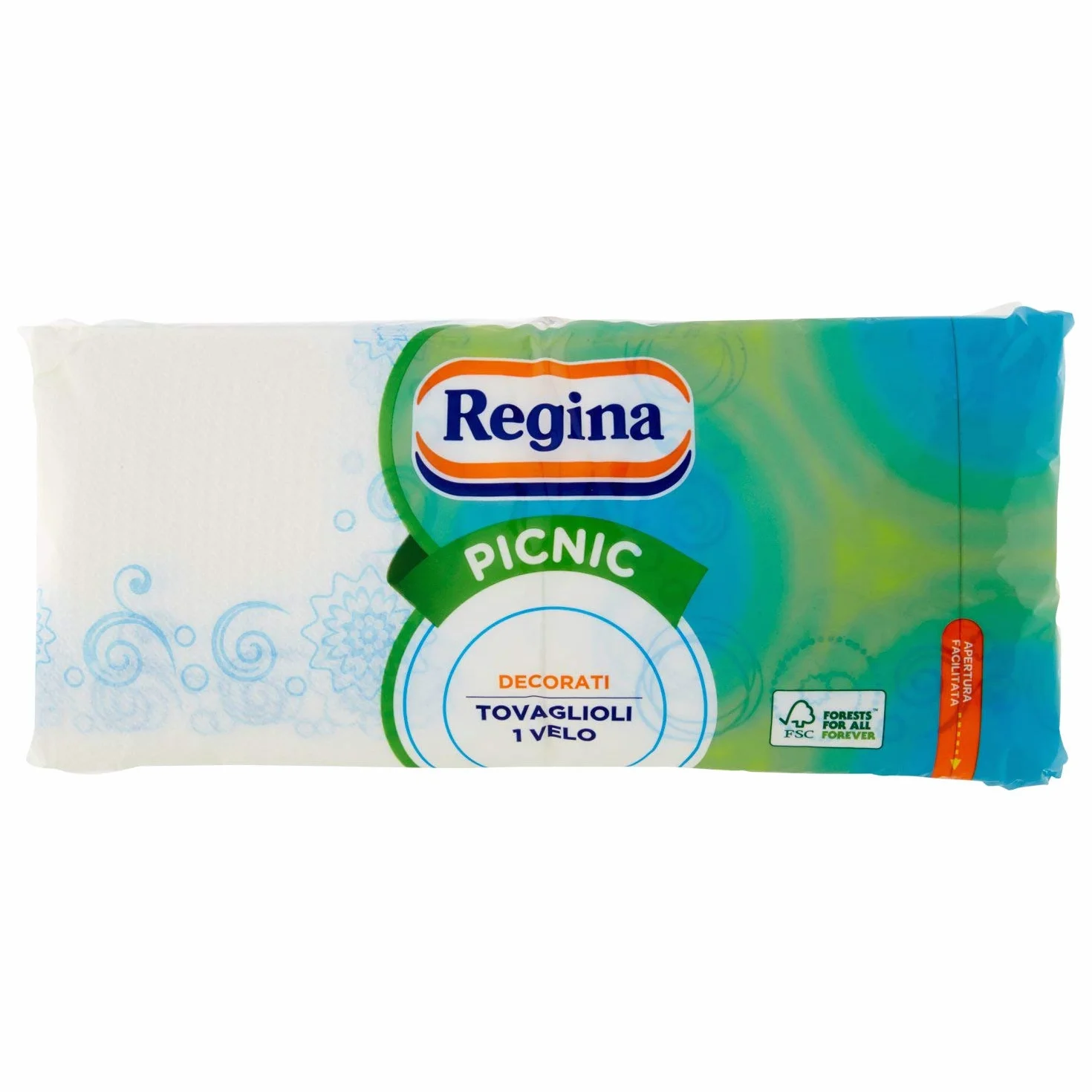 Regina Picnic Tovaglioli a 1 Velo 162 Pezzi, Decorazioni Assortite, 100% Pura Cellulosa Certificata FSC