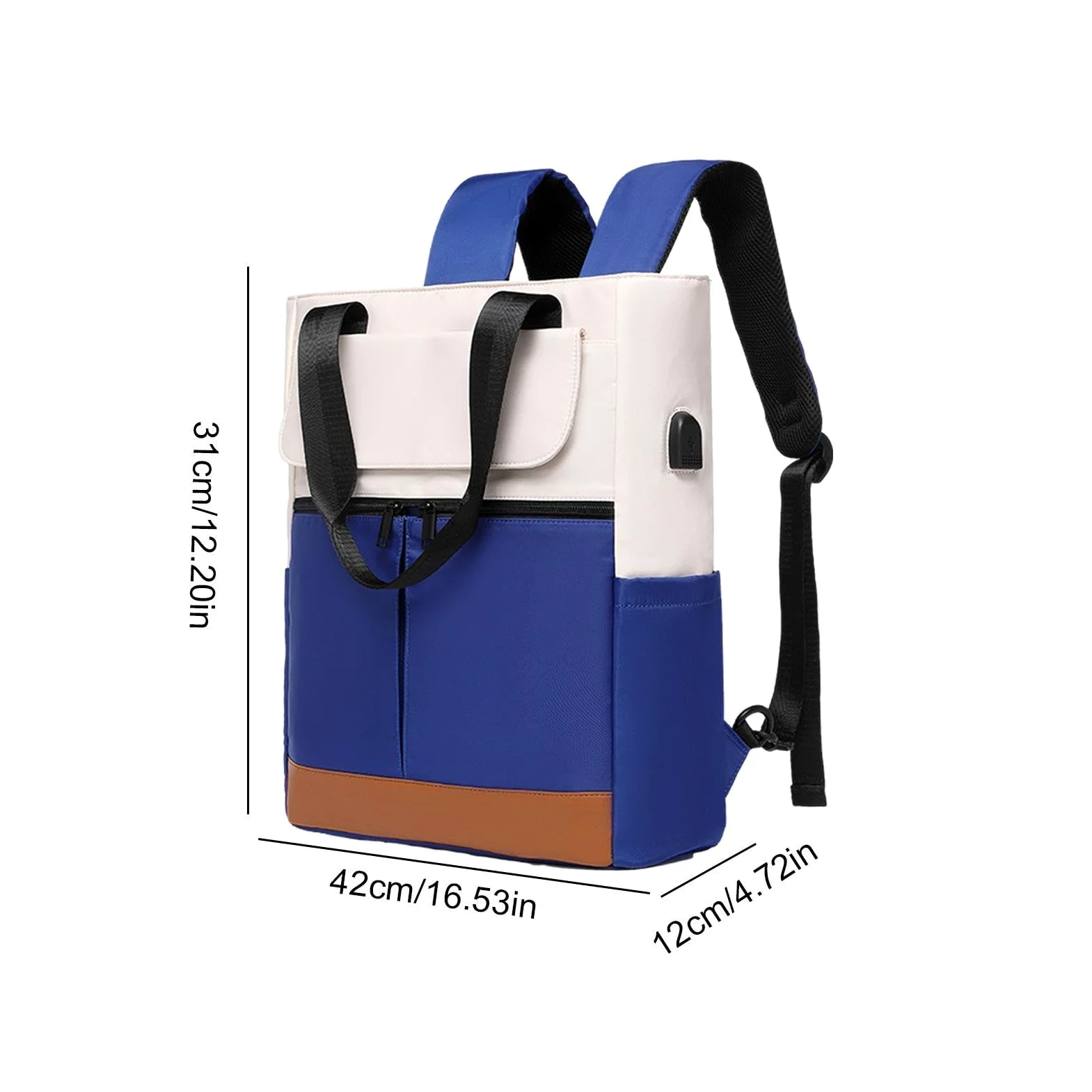 Zaino per laptop, zaino da viaggio - Grande zaino da trekking con porta di | ricarica USB - Zaino college, zaino casual, borsa da esterno, borsa per computer per uomo donna, Blu viola, se beskrivning