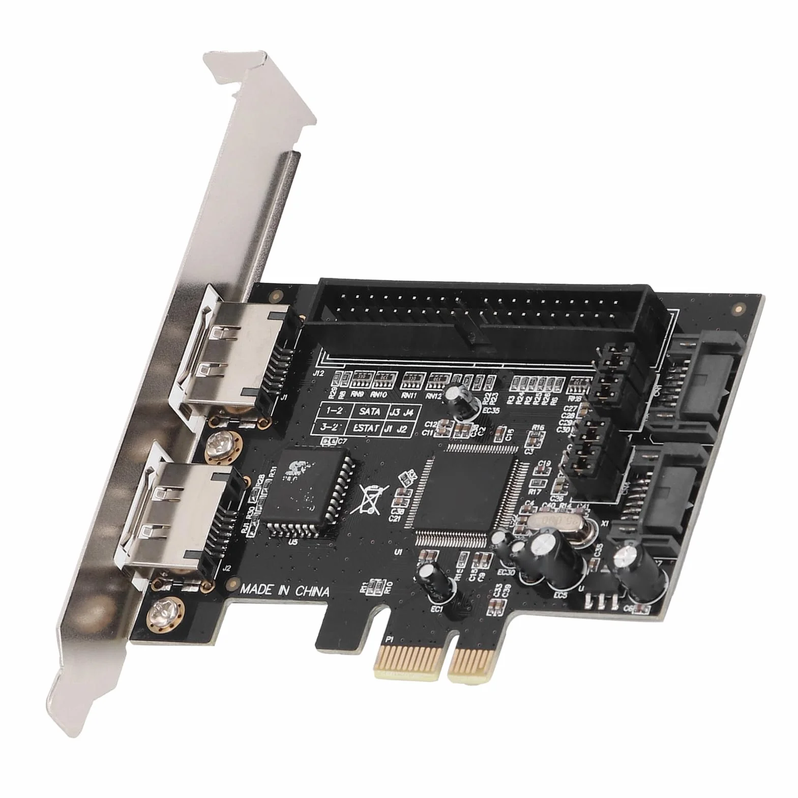 Bewinner Scheda Adattatore PCIe a IDE Scheda Controller PCI Express a Doppia Porta con velocità da 3 Gbs Supporto di Grande capacità per Dischi Rigidi ATA Opzioni di Archiviazione Versatili per