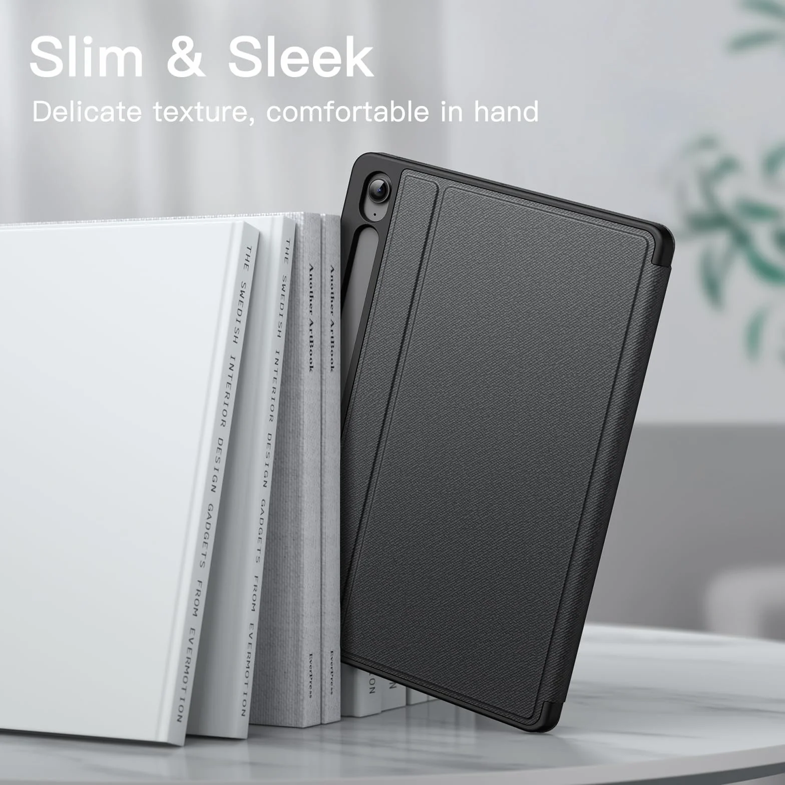 JETech Etui Samsung Galaxy Tab S10 Lite S10 FE S9 FE 10.9 Cali S Pen Holder Folio Stand Czarny