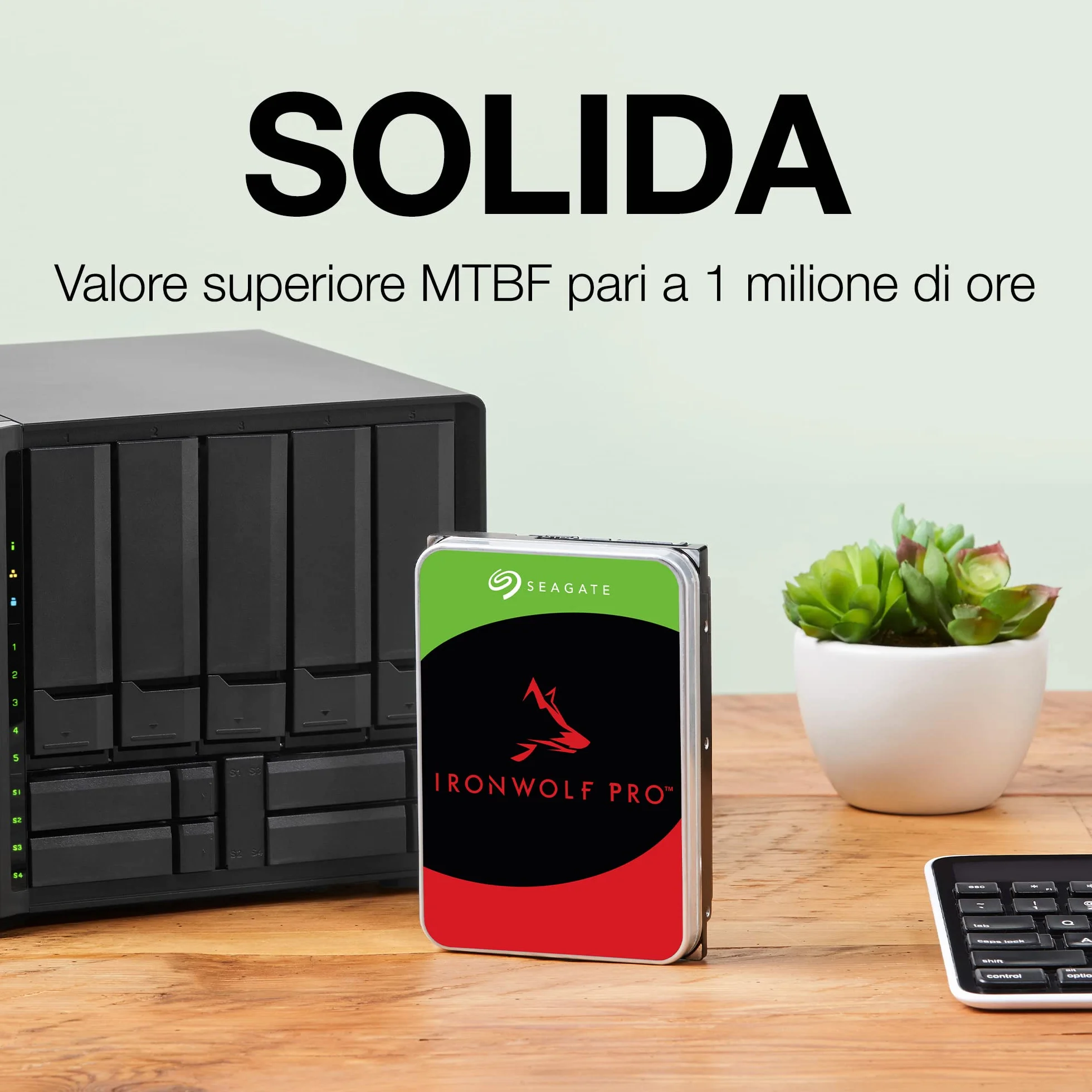 Seagate IronWolf, 4TB, Hard Disk SATA da 6GBit/s, HDD, CMR 3,5" 5.900 RPM, Cache da 64 MB per NAS con Sistema RAID, 3 anni Rescue Services (ST4000VN008)