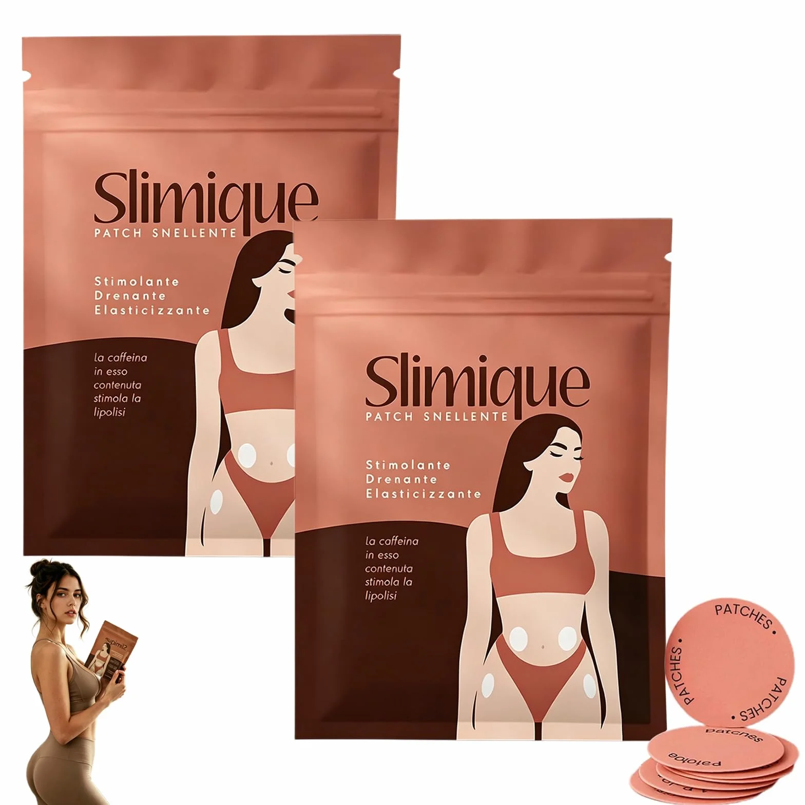 Slimique Cerotti Patch 30 Pezzi, Cerotto Potente Ingredienti Naturali, Adatto a Tutti i Tipi di Pelle