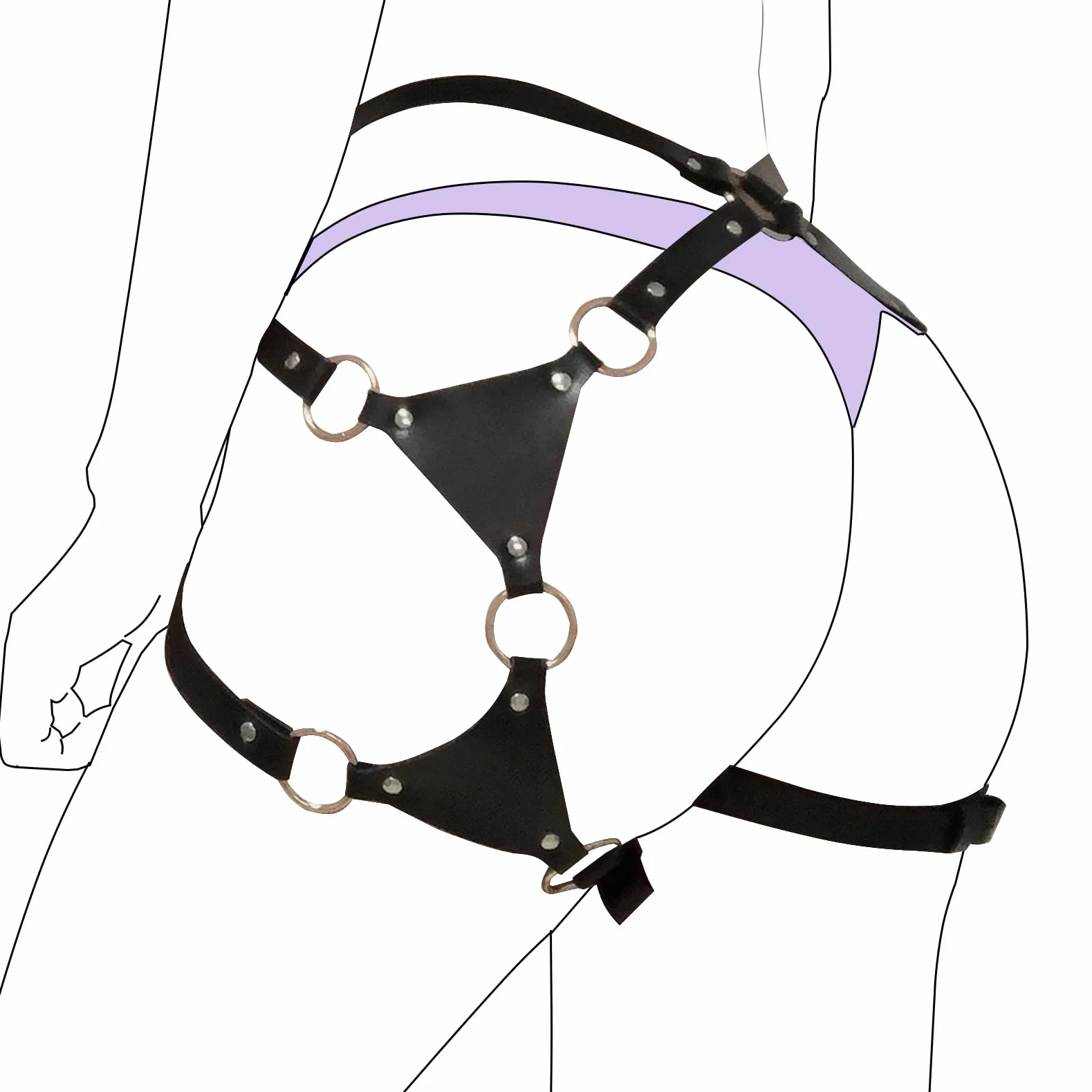 Gamba Harness Nero Pelle Sexy Bondage Set SM Donne Giochi Erotico Lingerie