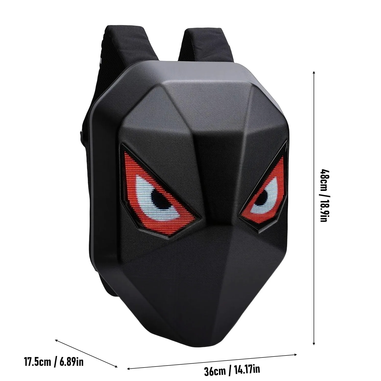Asixxsix Zaino da moto a LED, Programmabile schermo a colori HD Borsa per laptop, 40x48, Impermeabile di grande capacità Hard equitazione zaino con Controllo App per Viaggi