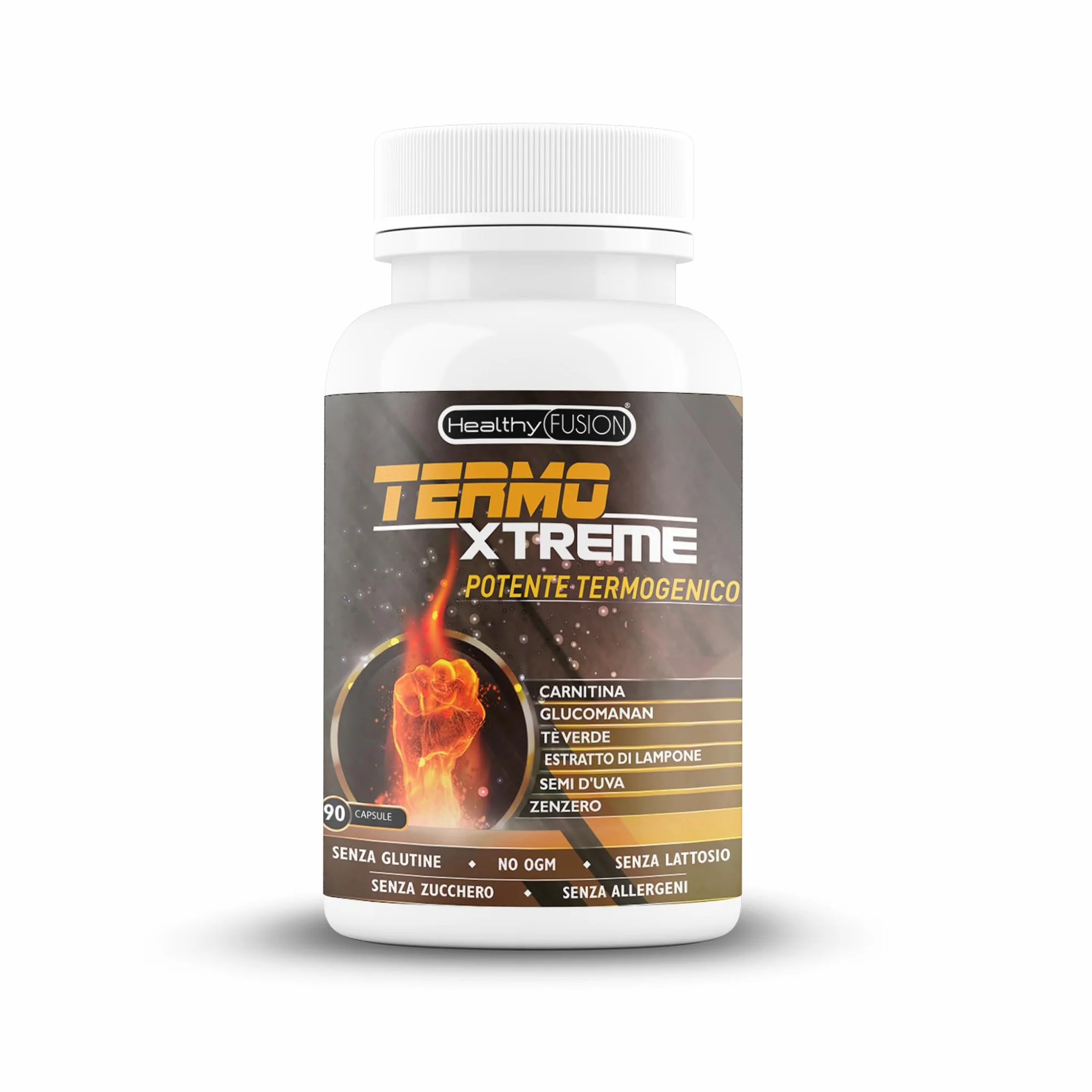 Healthy Fusion TermoXtreme Termogenico dimagrante bruciagrassi L-Carnitina CLA Glucomannano Tè verde 90u
