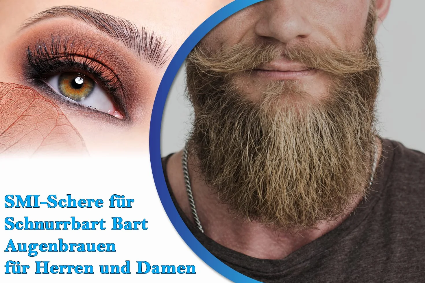 Forbici per baffi e barba professionali in acciaio inossidabile 11,5 cm con custodia