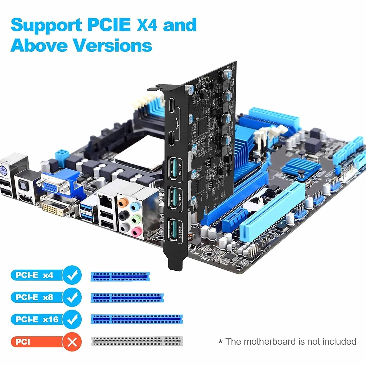 Scheda da PCIe a USB 3.2/3.1 Gen 2, 5 Porte Scheda di espansione USB 20Gbps Interna PCI Express USB3 per PC Windows 10/8/7 MAC OS