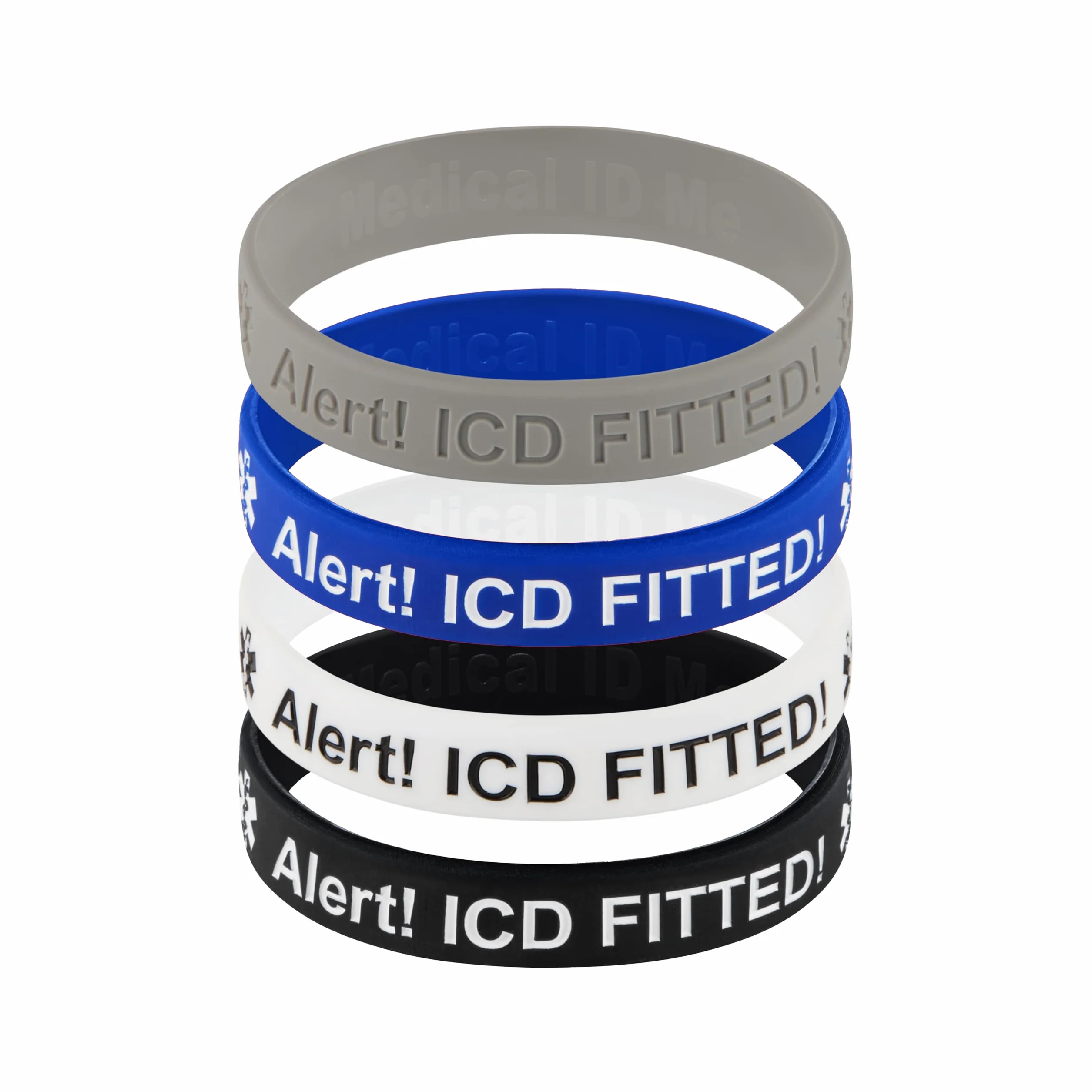 Braccialetto medico ICD con sistema di allarme impiantabile cardioverter defibrillatore – Confezione da 4