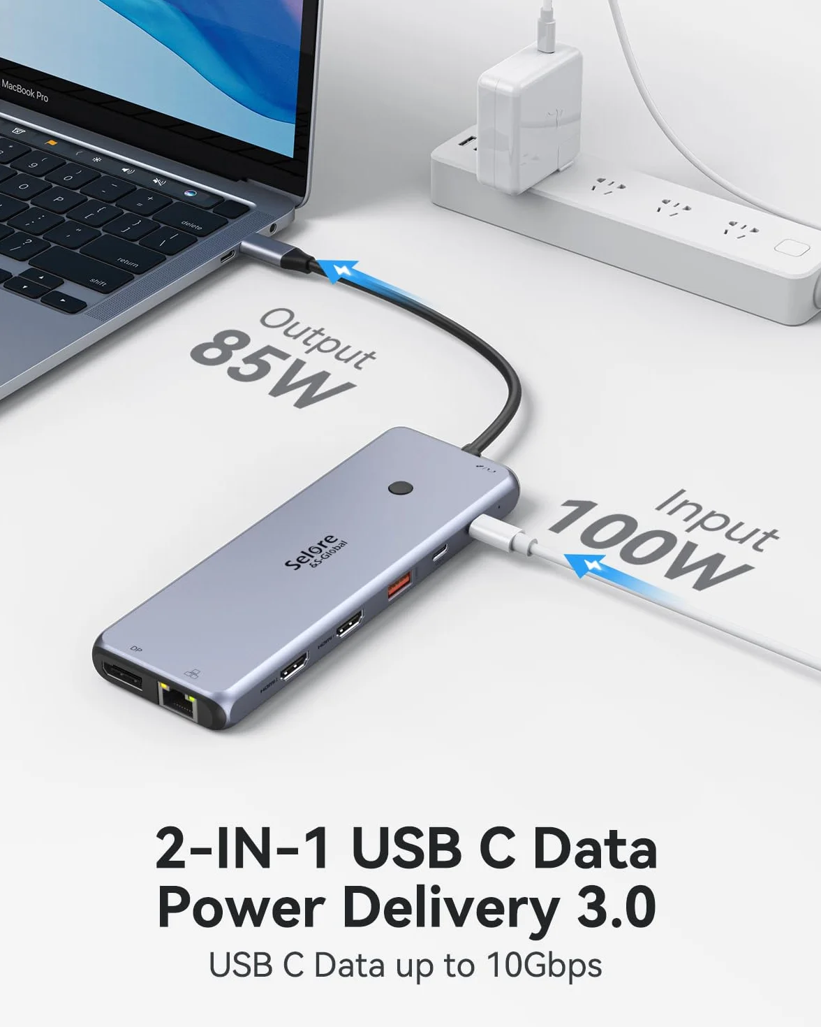 Docking Station C Triple Display 13 in 1 Hub Dual HDMI 3 Monitor 2 x 4K HDMI, DisplayPort, 10G USB 3.1, USB 3.0, Gigabit Ethernet, 100W PD, Data Transfer, Audio/Mic
