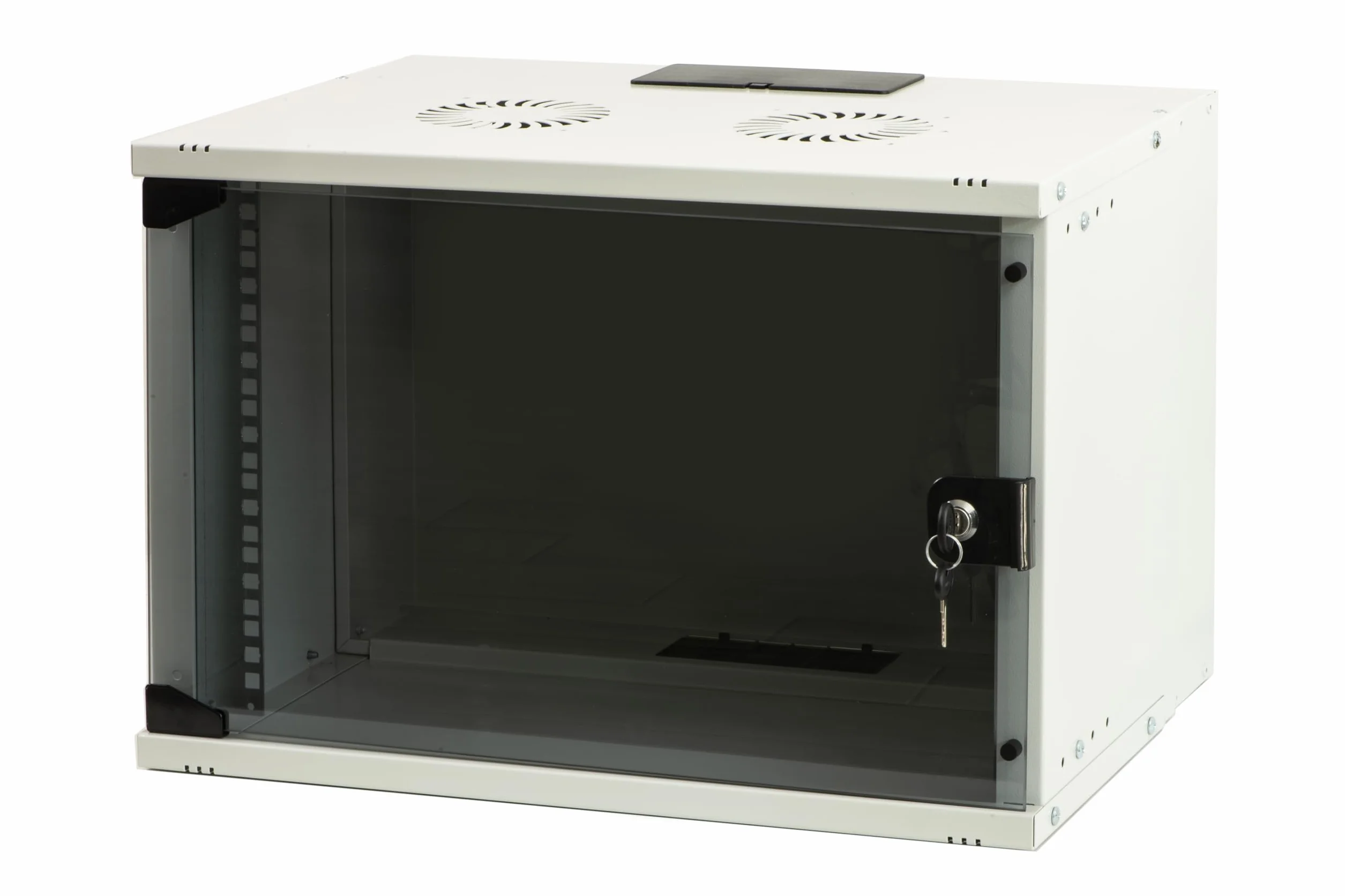 LINK armadio rack 19" LK1907U40E disassemblato 6 unità da muro dimensioni 54x30x37 cm colore grigio porta a vetro temperato con chiusura a chiave capacità di carico 40 kg 1 unità