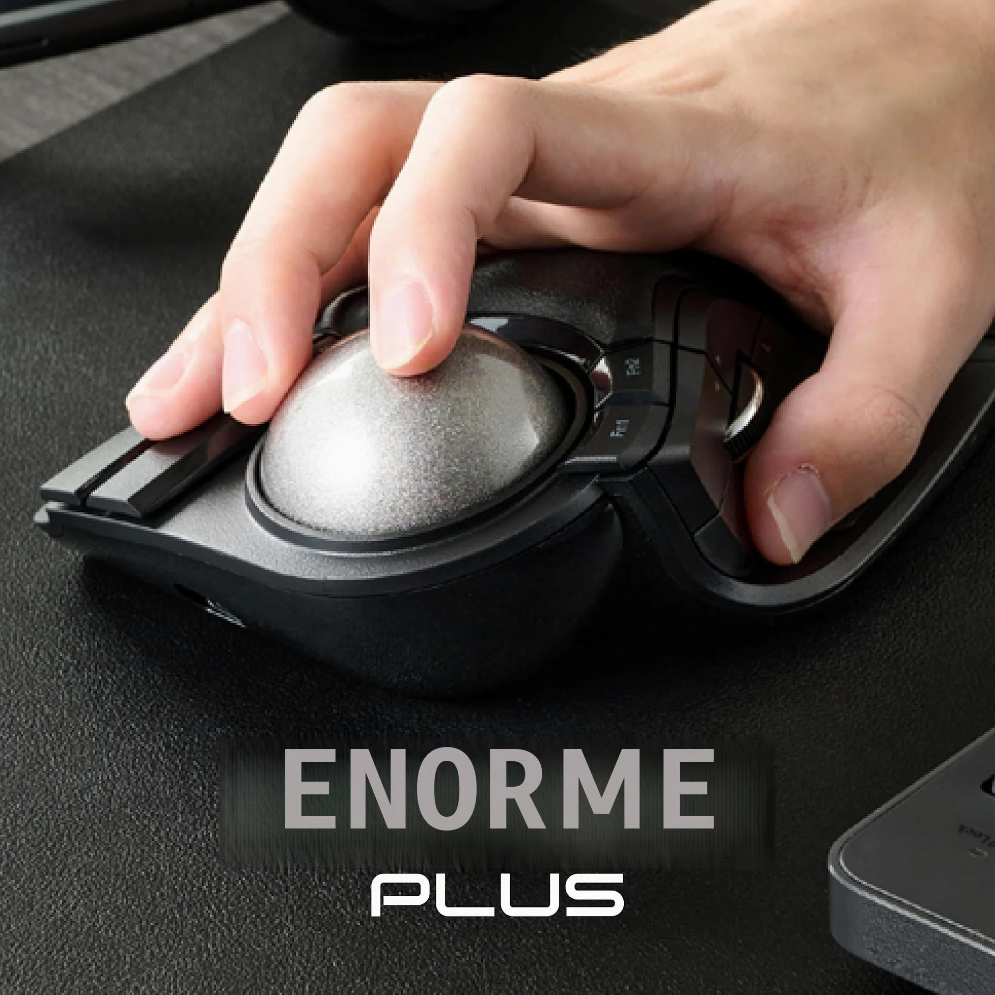 ELECOM Huge Plus - Mouse trackball wireless, ergonomico, palla grande da 52 mm, multi-connessione, Bluetooth, 2,4 GHz, Wireless, cablato, 10 pulsanti programmabili, ricaricabile, clic silenziosi, per