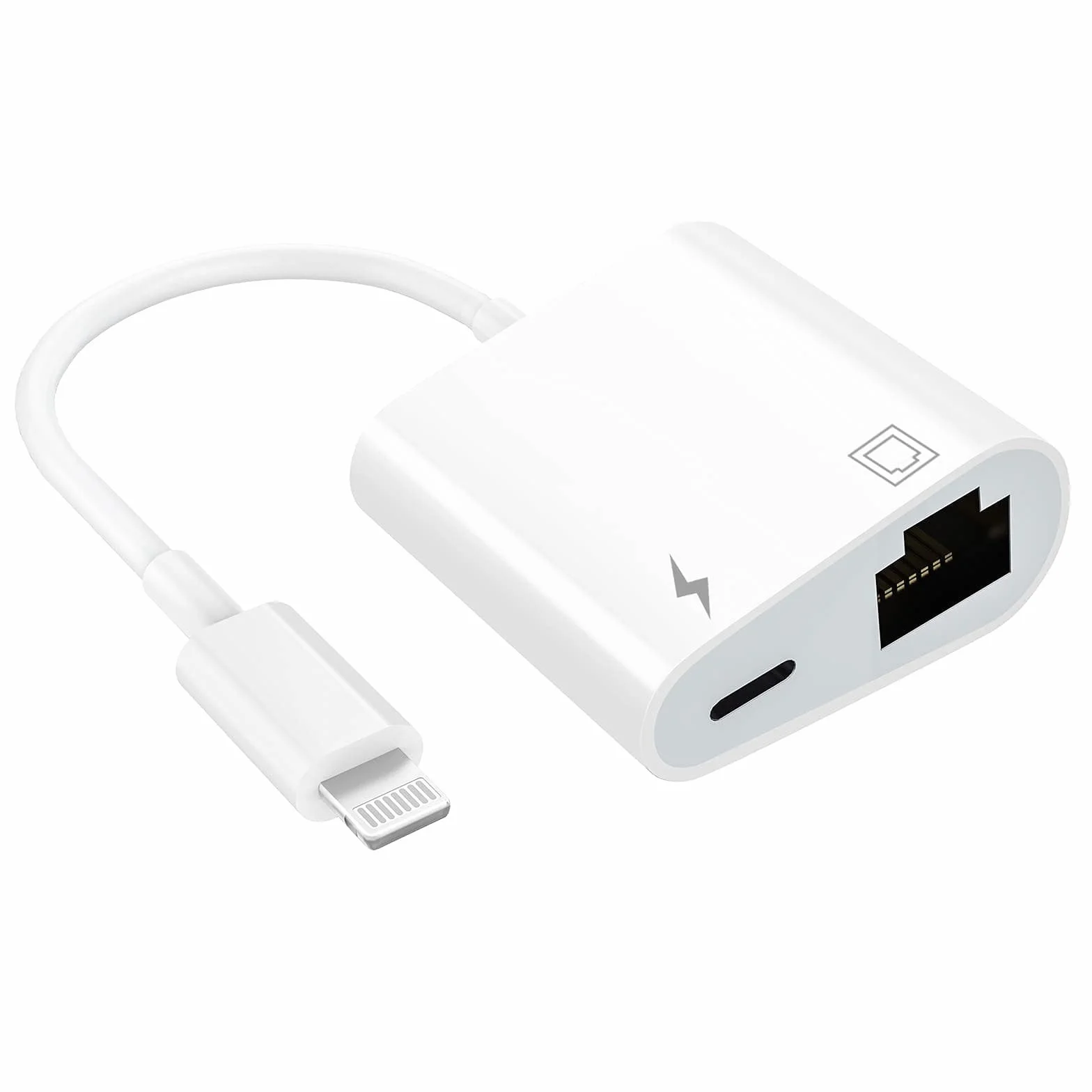 Adattatore da Lightning a Ethernet certificato Apple MFi – Adattatore di rete LAN Ethernet RJ45 2 in 1 con porta di ricarica per iPhone/iPad/iPod, Plug and Play, supporta rete 100 Mbps