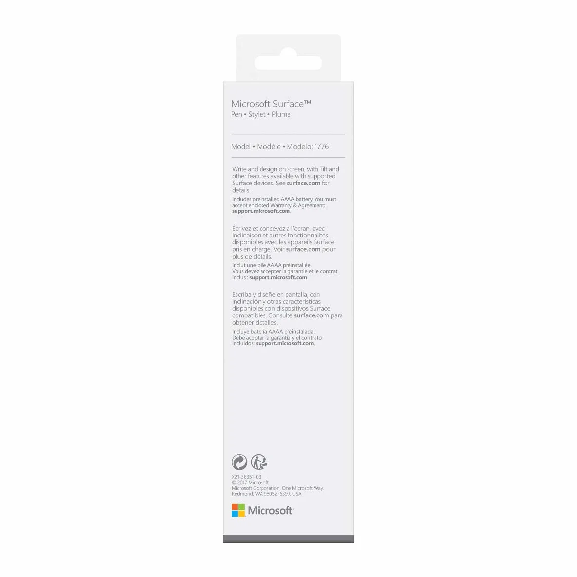 Microsoft Surface Pen penna per PDA Platino 20 g