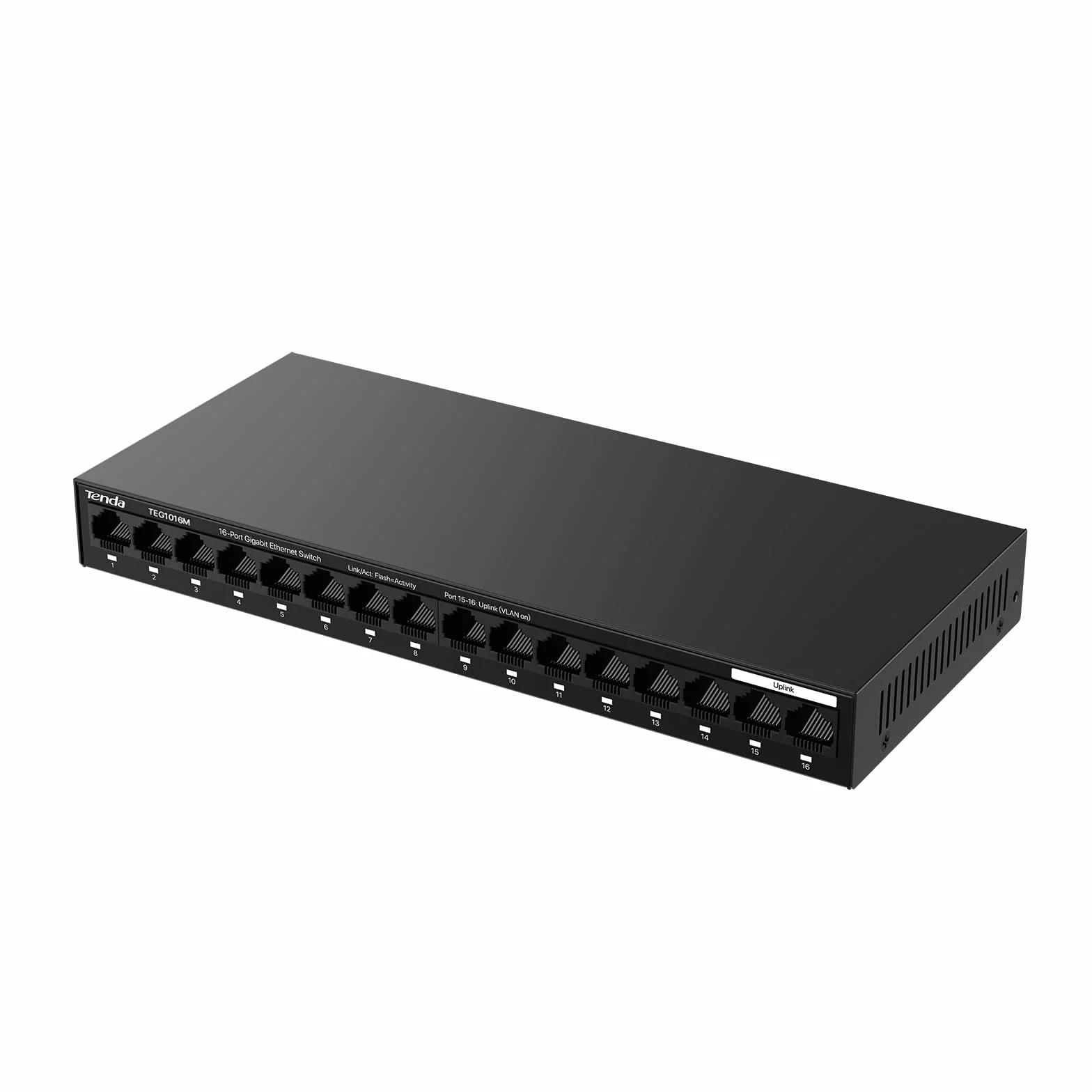 Tenda Switch Ethernet 16 Porte Gigabit, Switch Gigabit 10/100/1000 Mbps, Switch Rete Montaggio Desktop o a Parete, Unmanaged, Plug & Play, VLAN a Una Chiave, Struttura in Acciaio(TEG1016M)