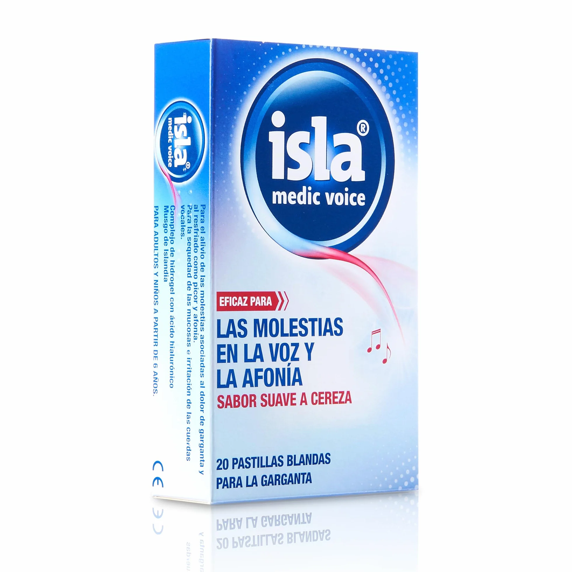 Isla Medic Voice Pastiglie morbide mal di gola muschio islandese ciliegia 20 pillole