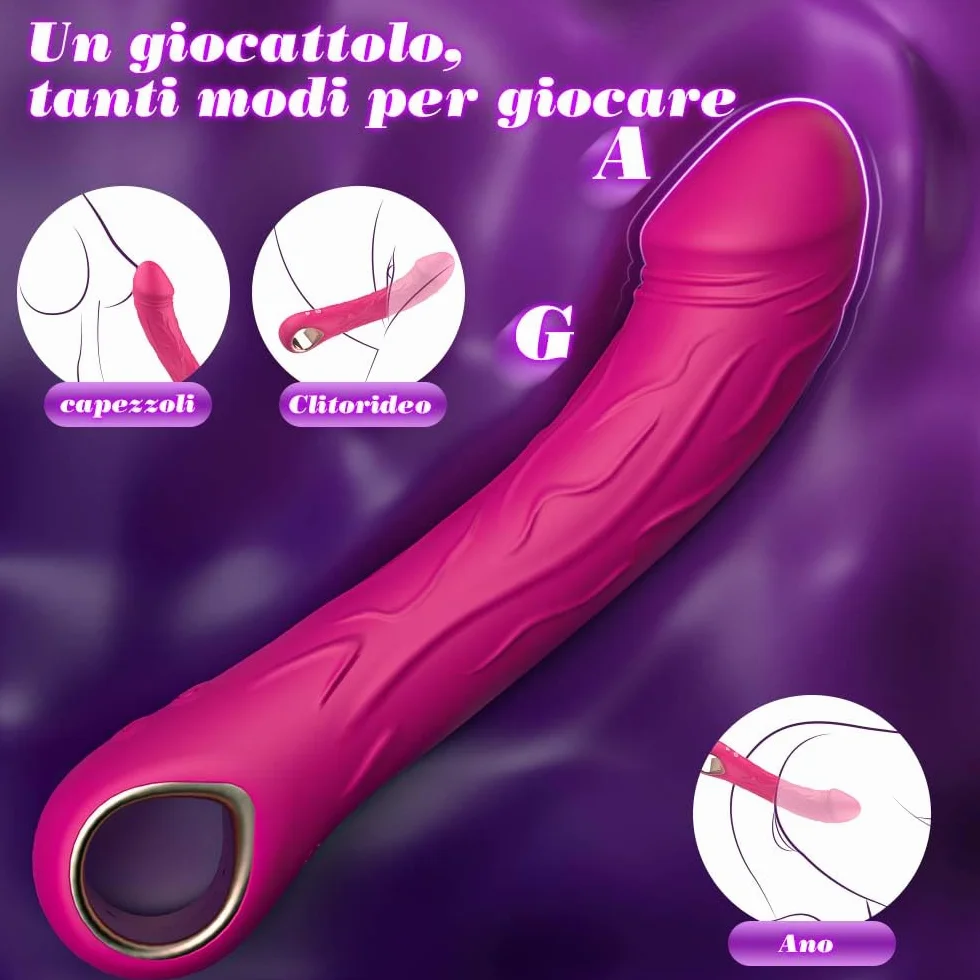Sexytoysys Vibratore per Donna Clitoride 10 Modalità Dildo Realistico Stimolatore