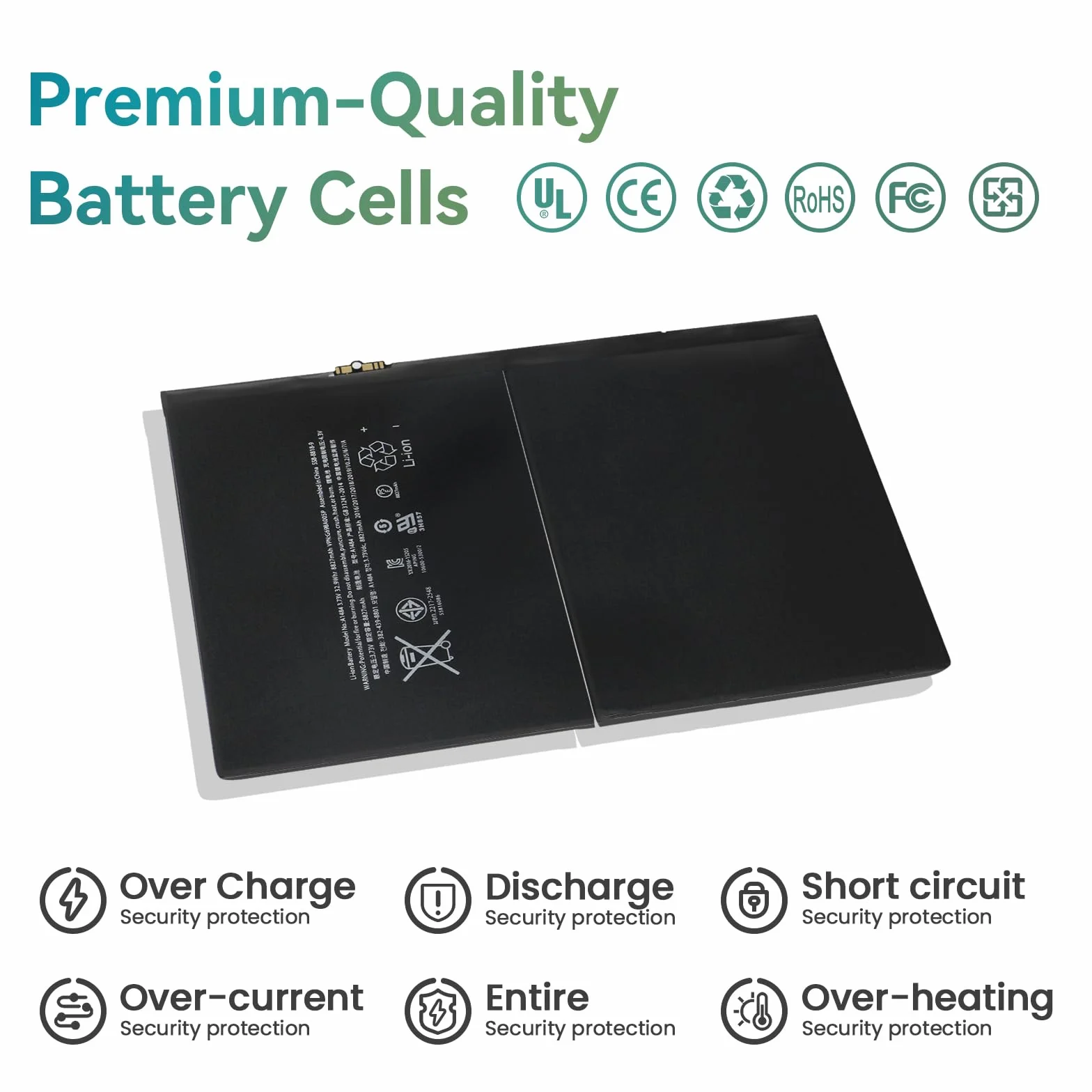 K KYUER A1484 Tablet Batteria per iPad 5 6 7 8 9 5th 6th 7th 8th 9th Gen A1822 A1823 A1893 A1954 A2197 A2198 A2199 A2200 A2428 A2429 A2430 A2602 A2603 A2604 A2605 Air 1 1st Gen 2013 A1474 A1475 A1476