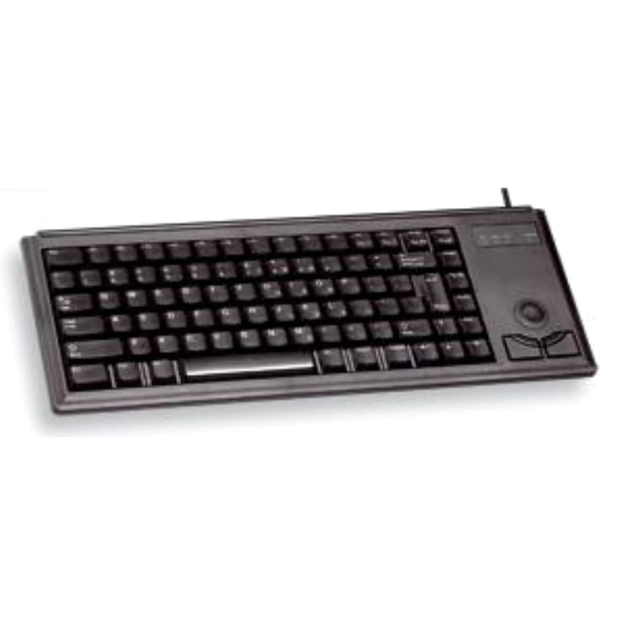 CHERRY Tastiera compatta G84-4420, Layout Internazionale, Tastiera QWERTY, Tastiera cablata, Tastiera Meccanica, Meccanica ML, trackball Ottica Integrata più 2 Pulsanti del Mouse, Nero
