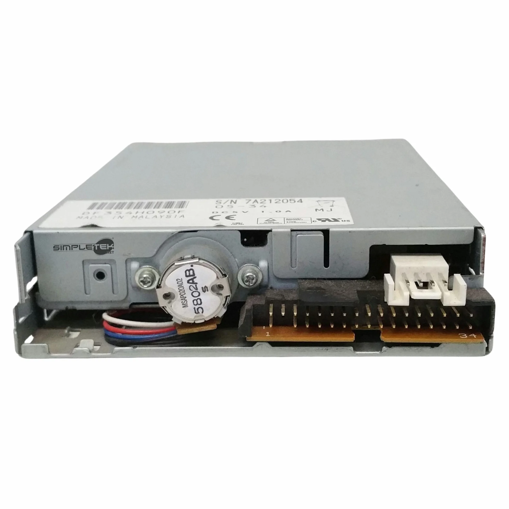 SIMPLETEK - Lettore Floppy Disk 3.5" Interno DF354H090F - 1.44MB IDE PATA EIDE Bianco | FDD per Computer Desktop e Server (Ricondizionato)