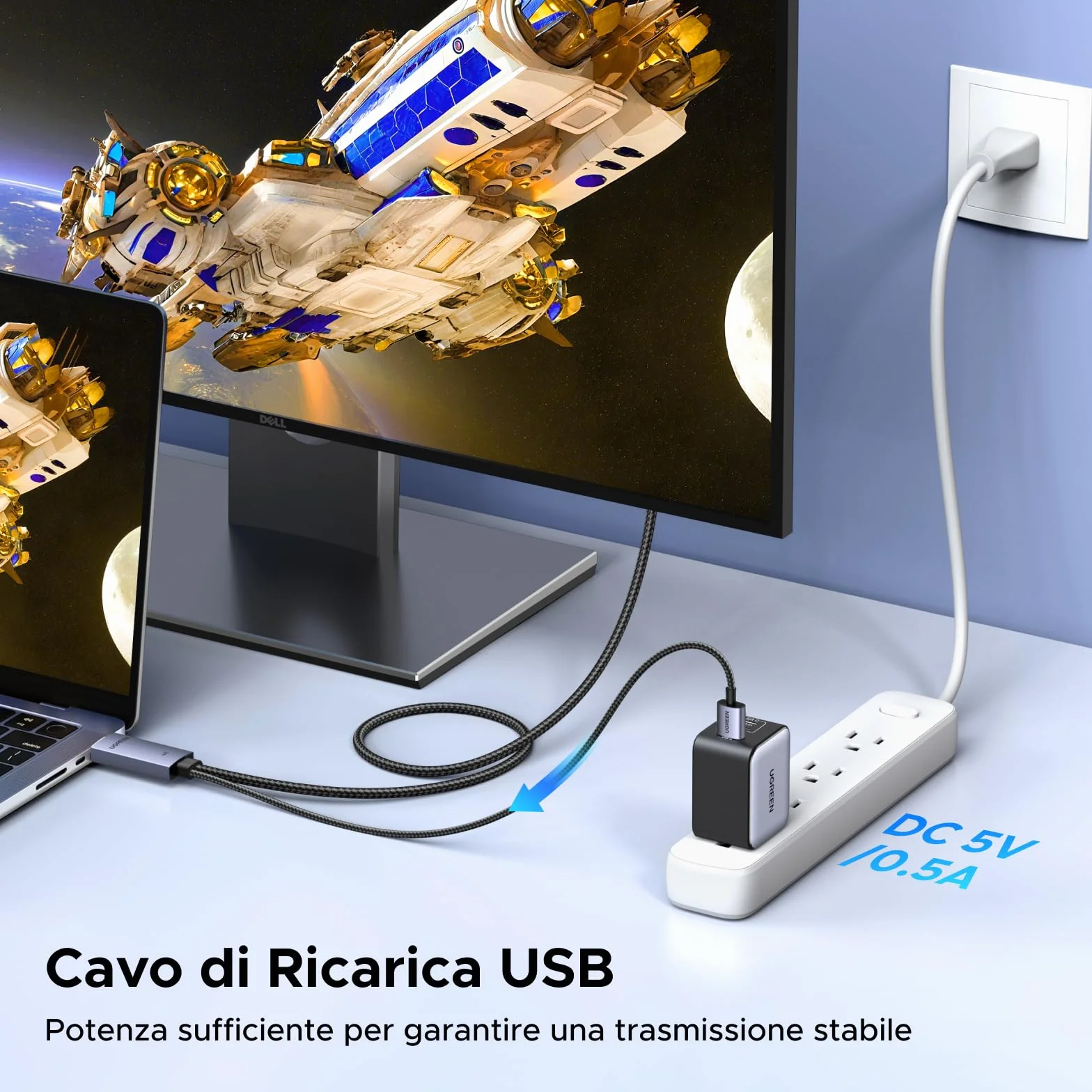 UGREEN 2M Cavo HDMI a DisplayPort 4K 60Hz Trasmissione Bidirezionale Supporto HDR HDCP Adattatore DisplayPort a HDMI e Cavo Ricarica USB A Compatibile con Switch 2 PS 5 4 Xbox PC TV Monitor