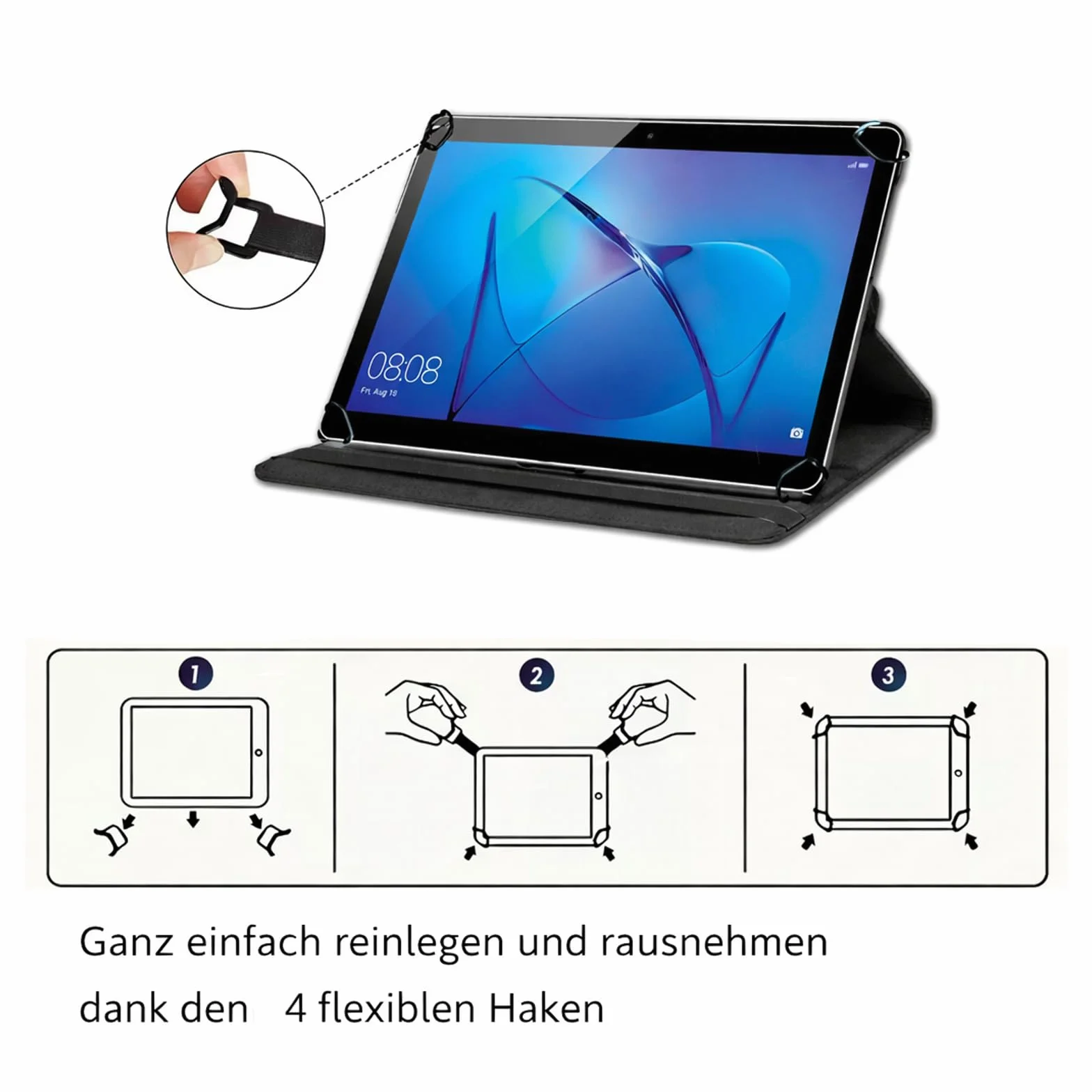 Custodia protettiva adatta per Samsung Galaxy Tab A7 SM-T500 SM-T505 SM-T510 Tablet Tutti i dispositivi da 10 a 10,4 – 11 pollici, con funzione leggio a 360 gradi, colore: arancione