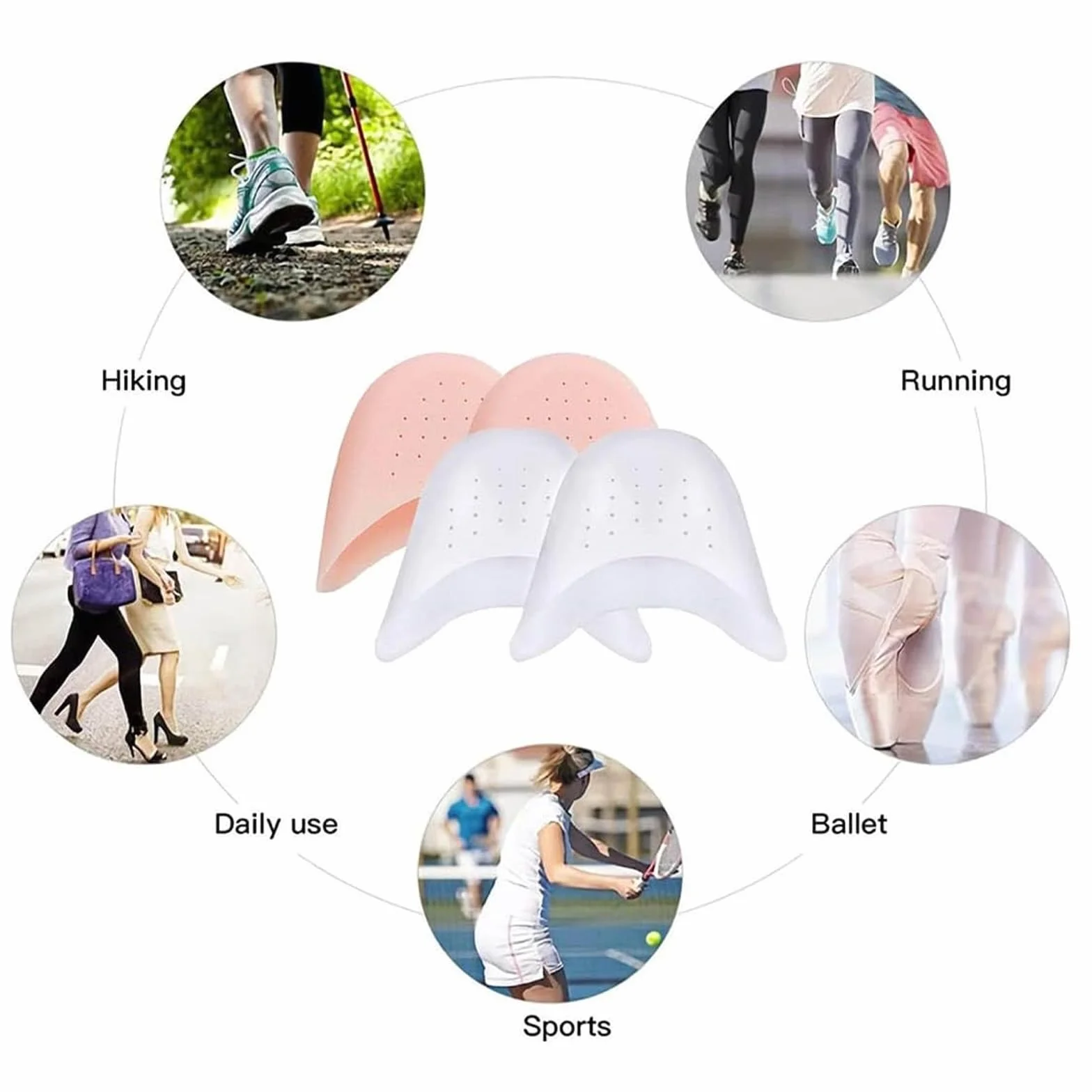 Salvapunte in Silicone Gel per Scarpe a Punta Ballet, Danza Classica, Protettore Copri Dita