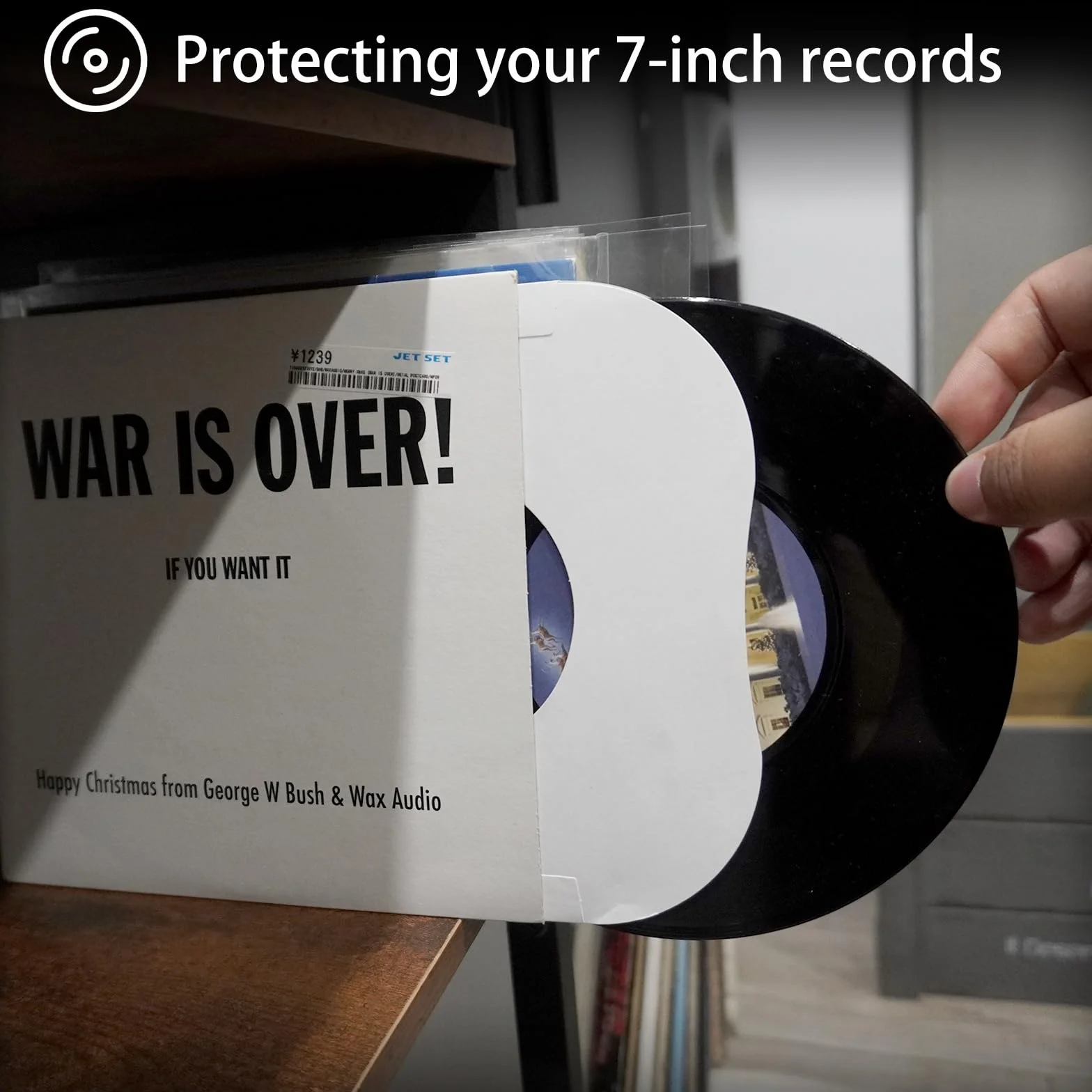 20 custodie interne per dischi in vinile in carta kraft bianca pesante con angoli arrotondati, coperture protettive antistatiche per album LP (17,8 cm)