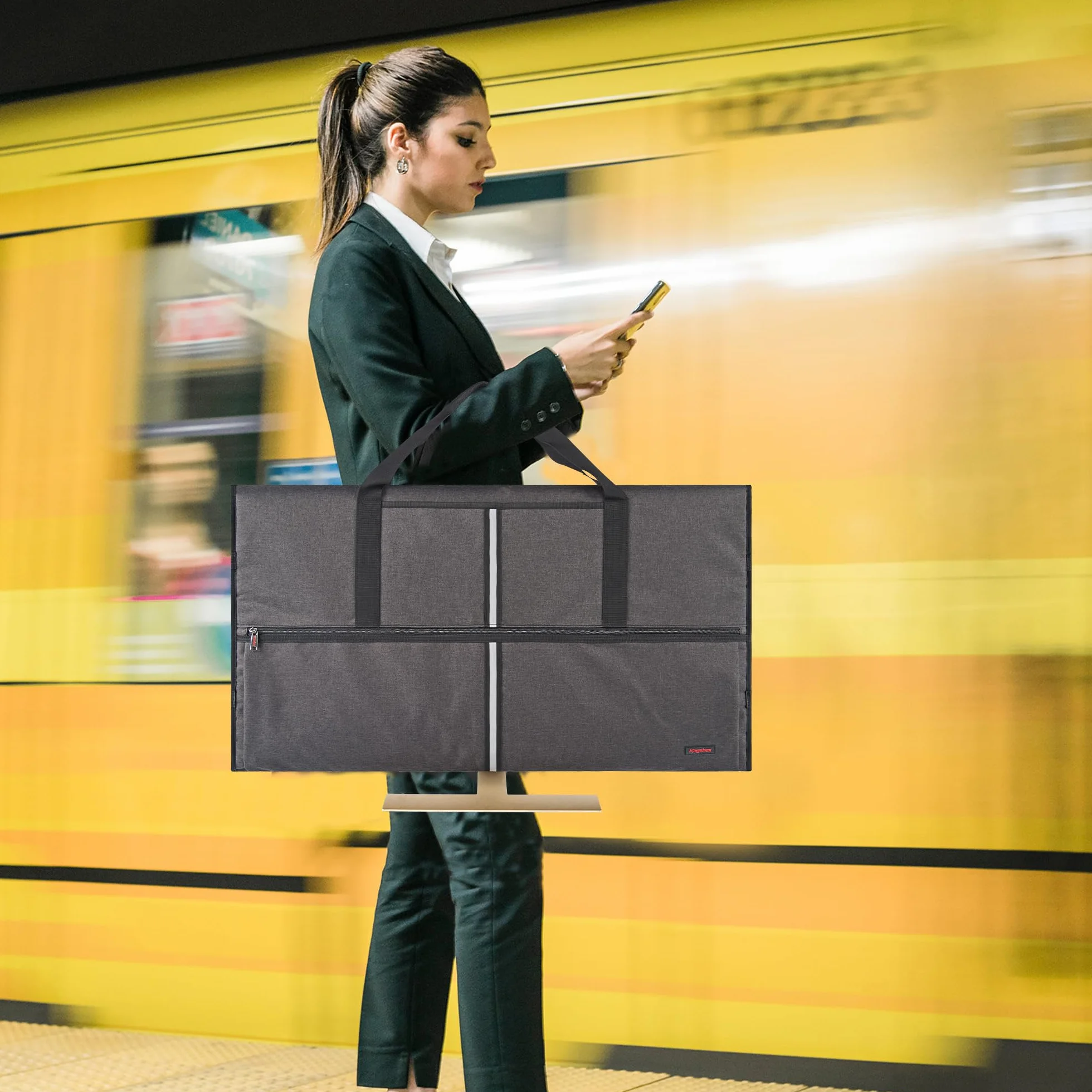 Borsa da viaggio compatibile con computer desktop All-in-One da 32" e monitor da 32" (grigio scuro)