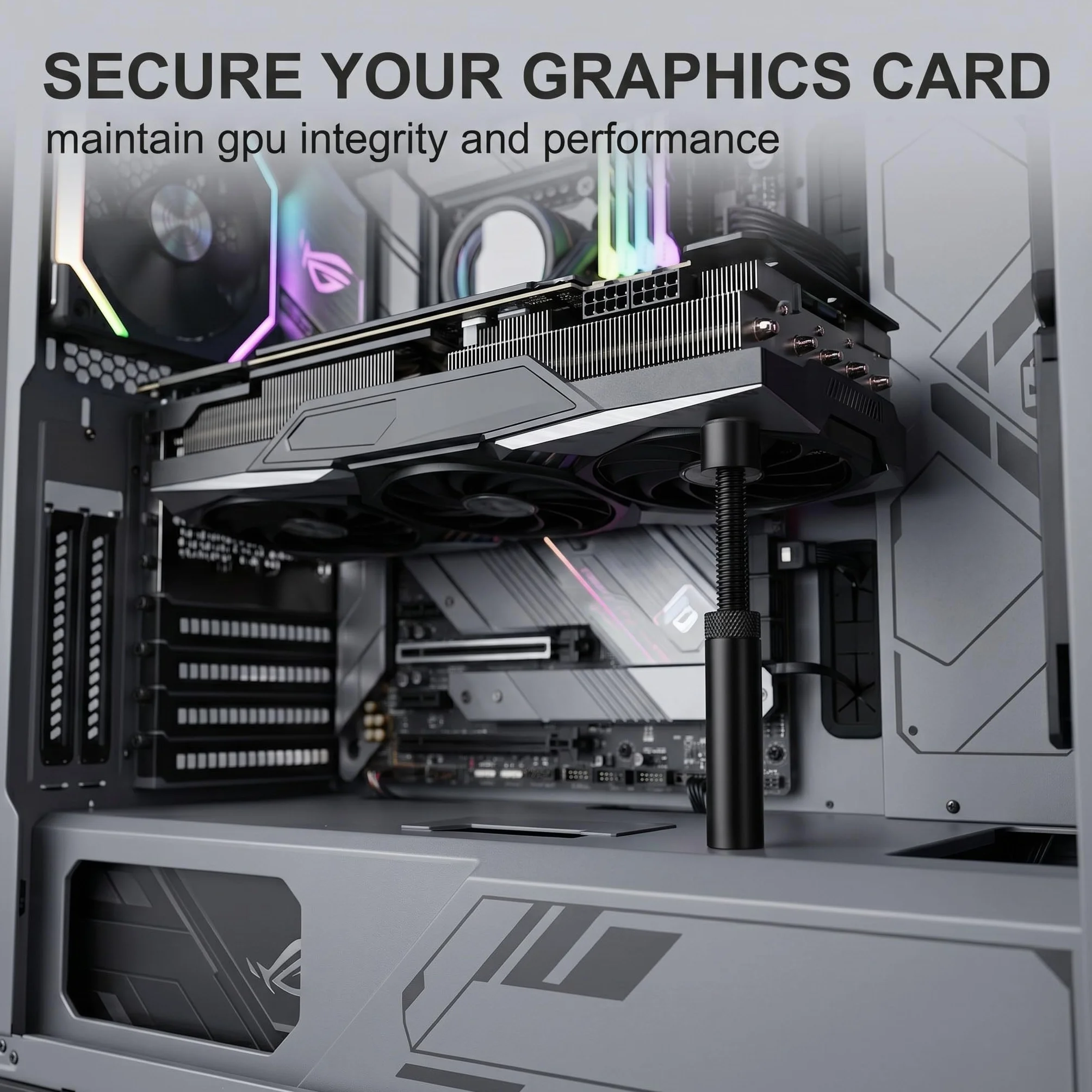 Supporto Scheda Grafica GPU, Supporto Scheda Video, Grafica Altezza Regolabile con Magnete e Foglio Antiscivolo, per Scheda Video Universale(75-120mm)