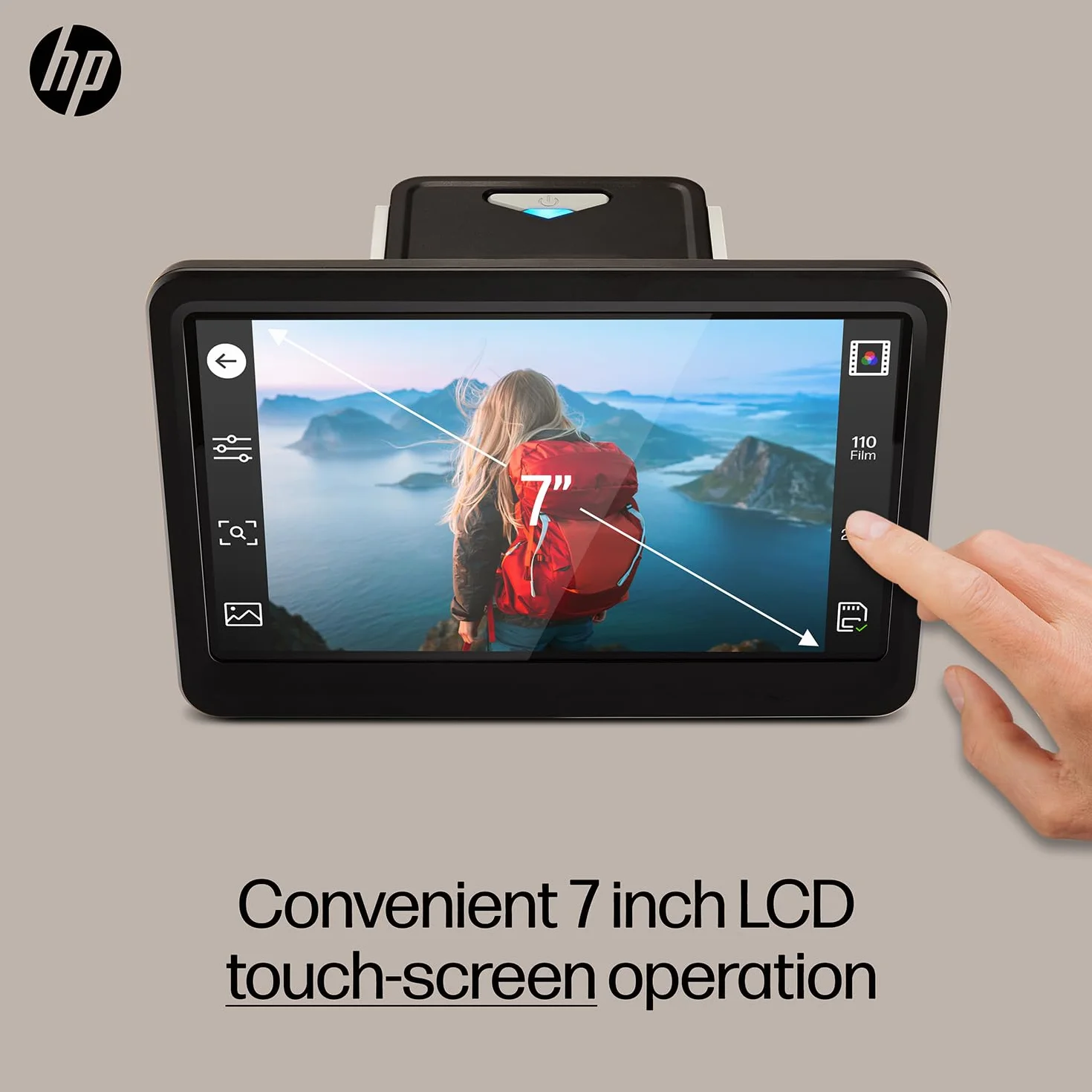 HP FilmScan Touch Screen Film & Slide Scanner 22 MP 7" LCD Digitizer