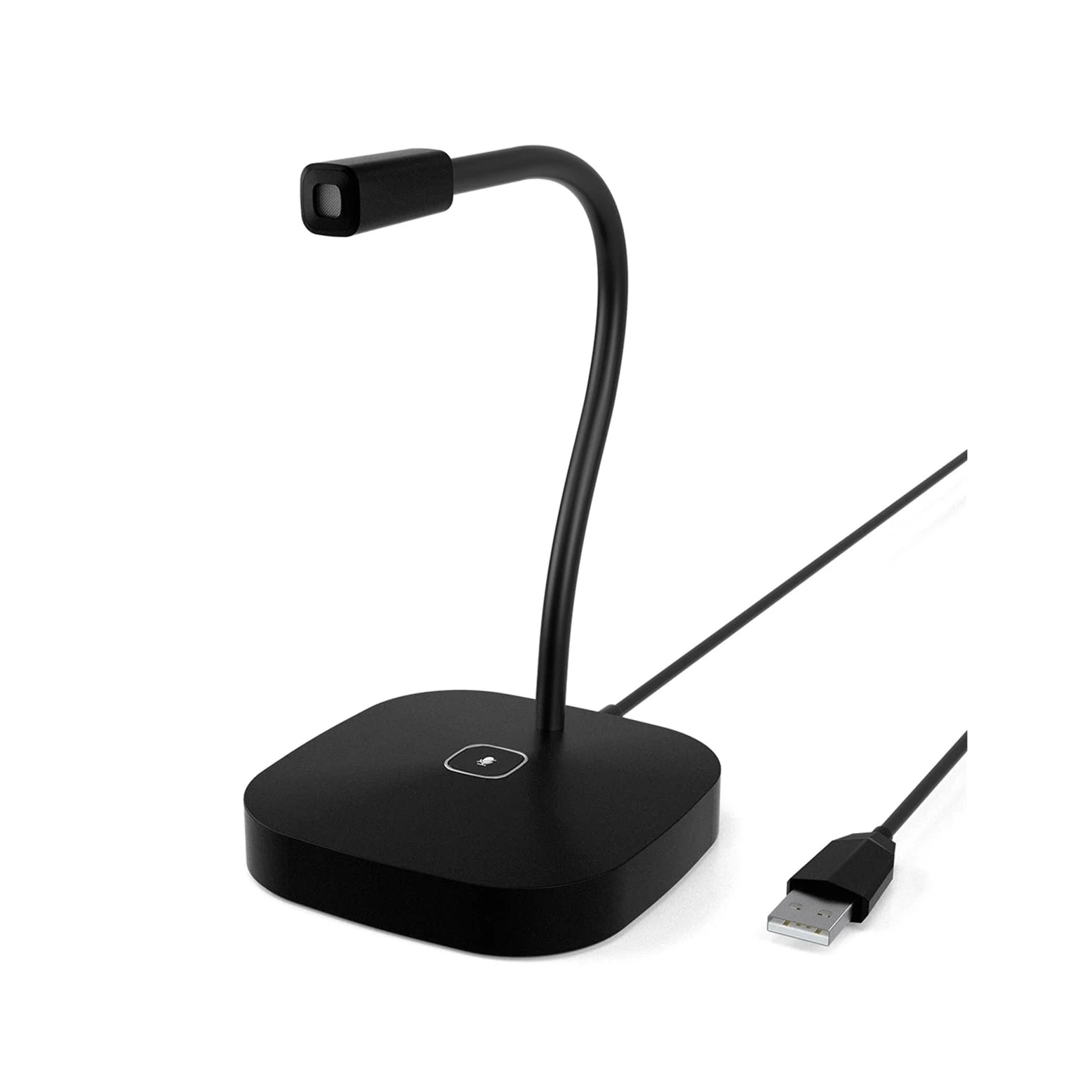 Microfono USB, microfono da gioco Plug & Play, microfono per streaming con pulsante muto, ideale per giochi, riunioni (nero)