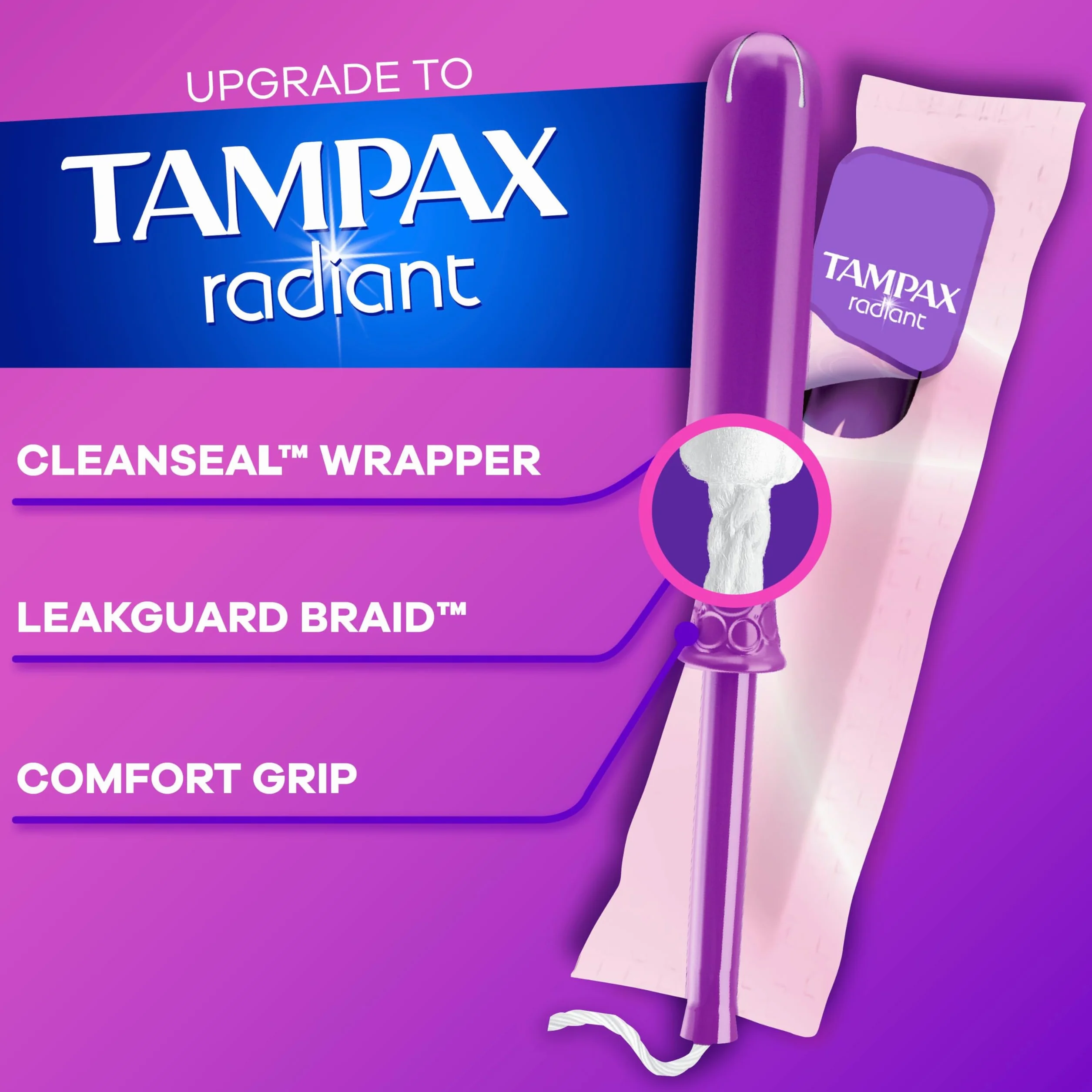 Tampax Super Plus Tampons with Flushable Cardboard Applicator 40 ct
