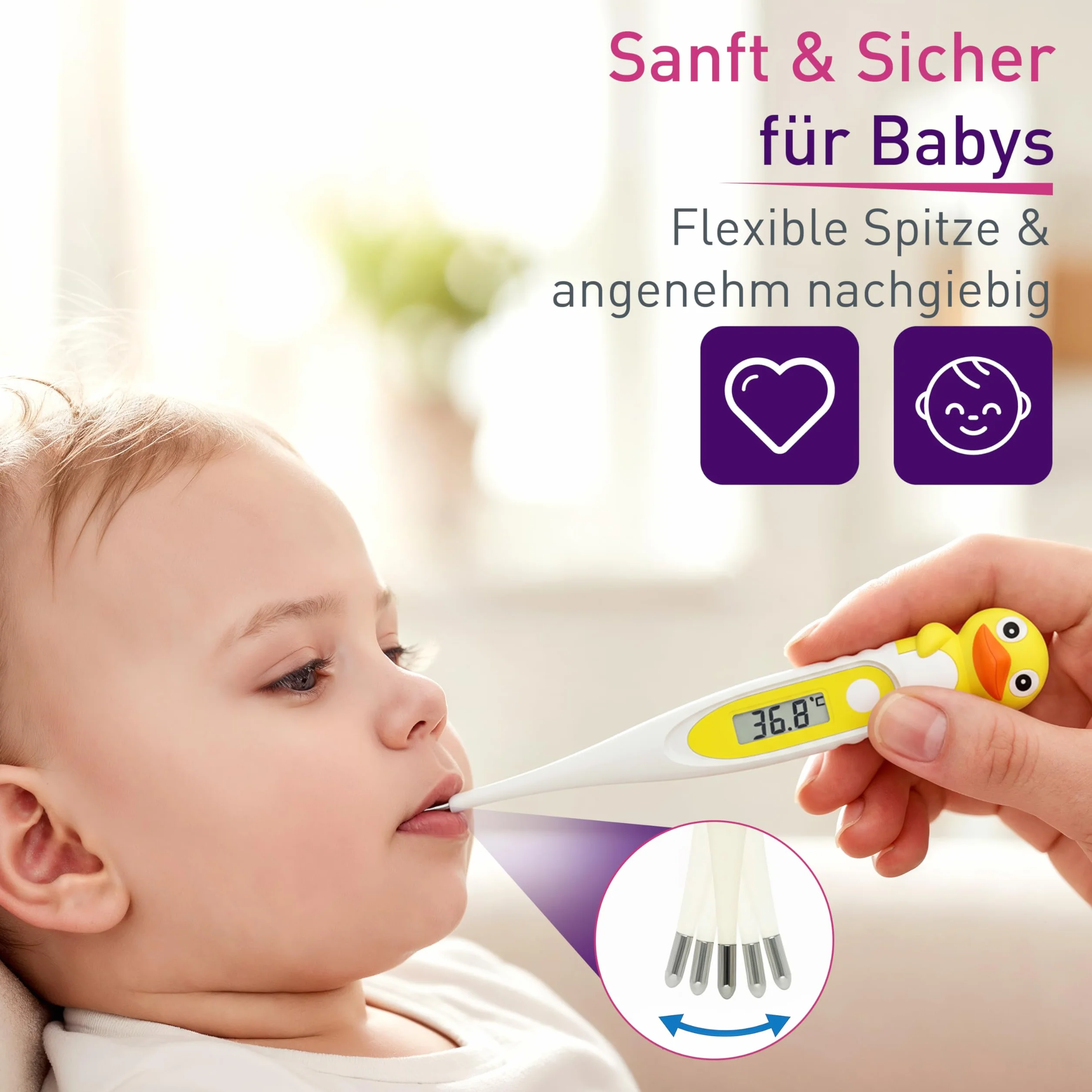 Termometro digitale SC 44 flex anatra bianca per bambini e neonati