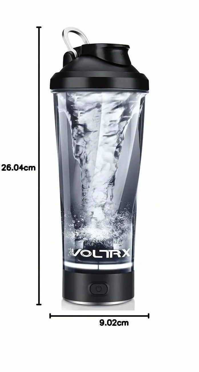 VOLTRX Shaker Elettrico per Proteine Tritan Senza BPA 700ml Vortex Portatile USB Ricaricabile Nero