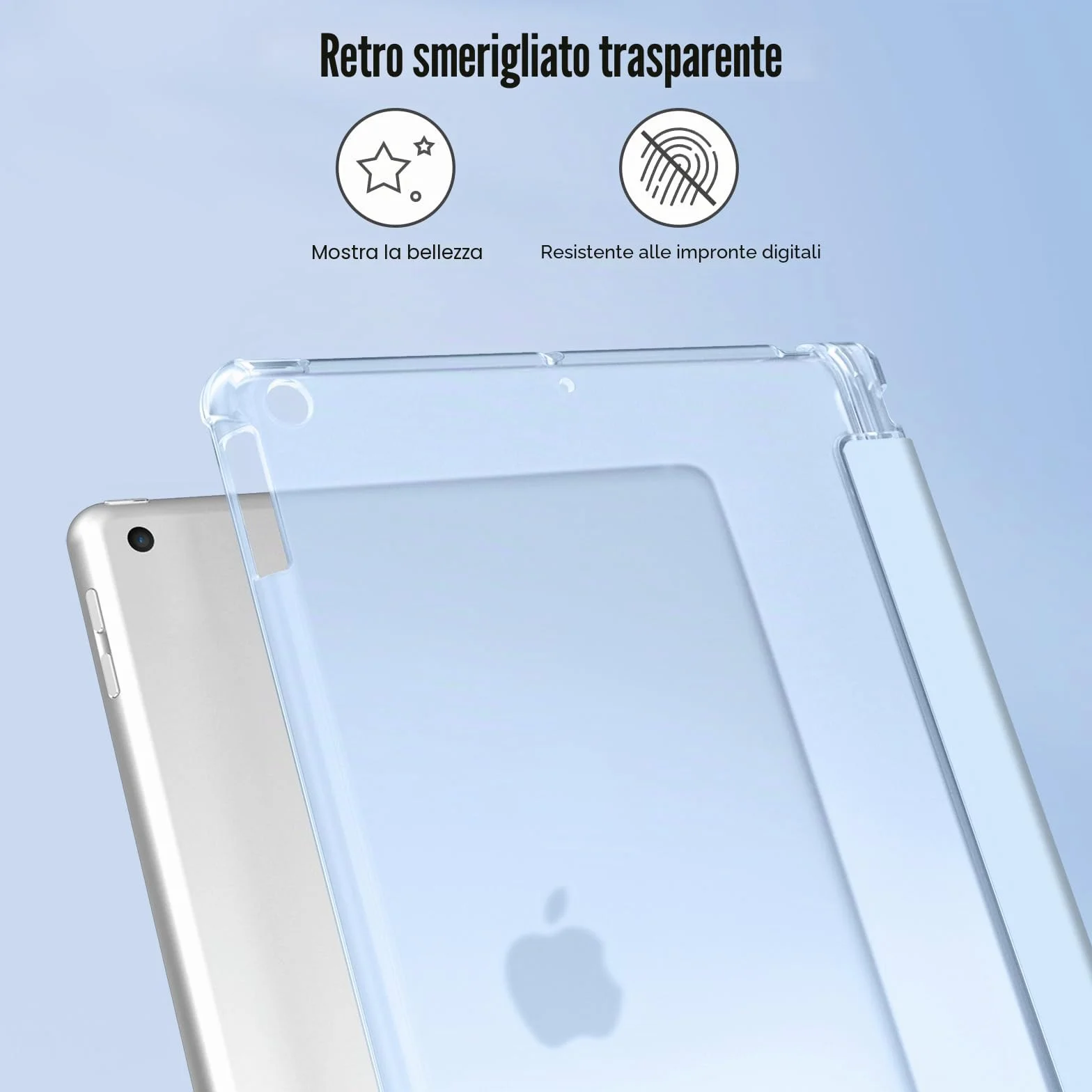 FINTIE Custodia per iPad 10.2 Pollici 9a 8a 7a Generazione con Built-in Pencil Holder, Cielo Blu